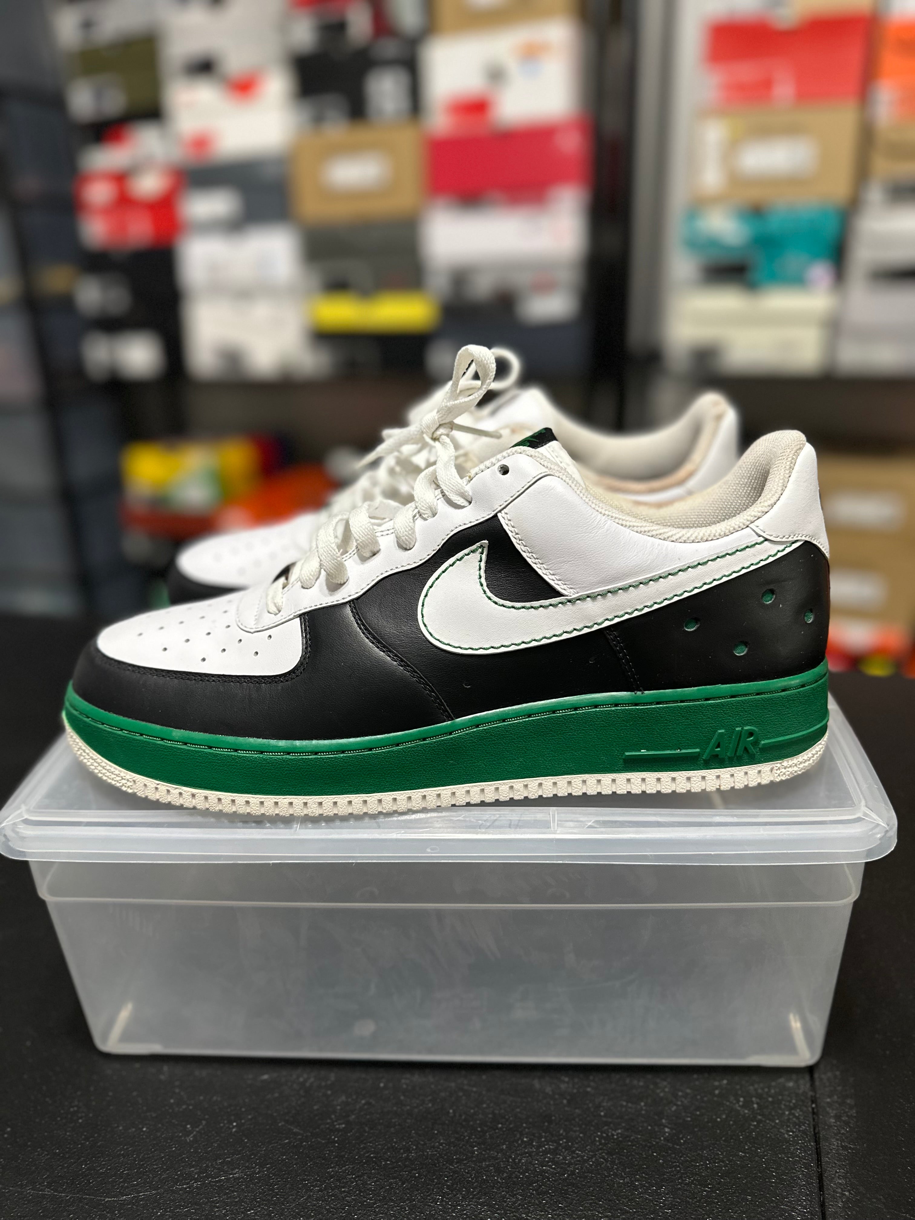 Size 14 - AF1 white black green