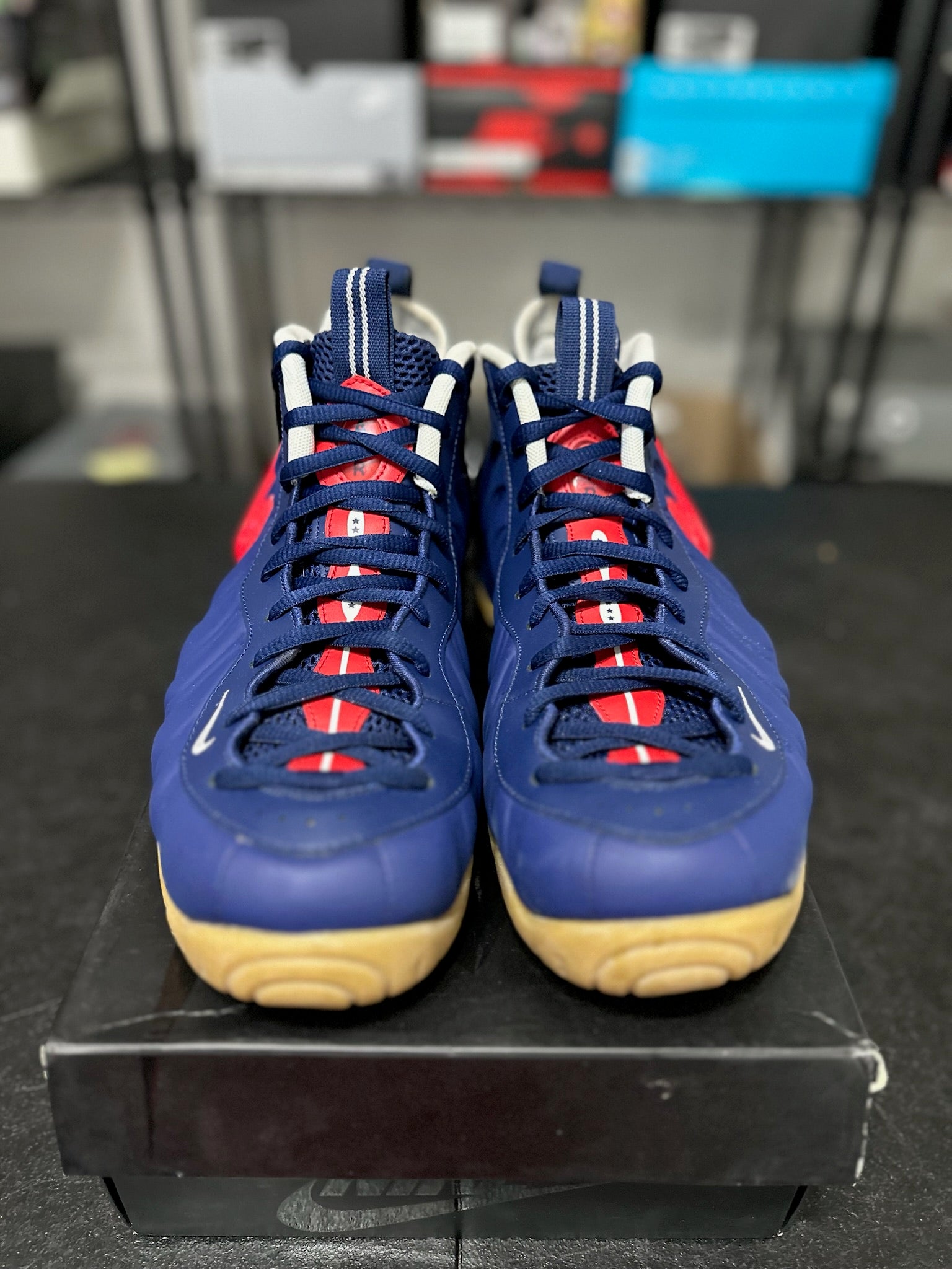 Size 12 - Foamposite Pro Blue Void University Red