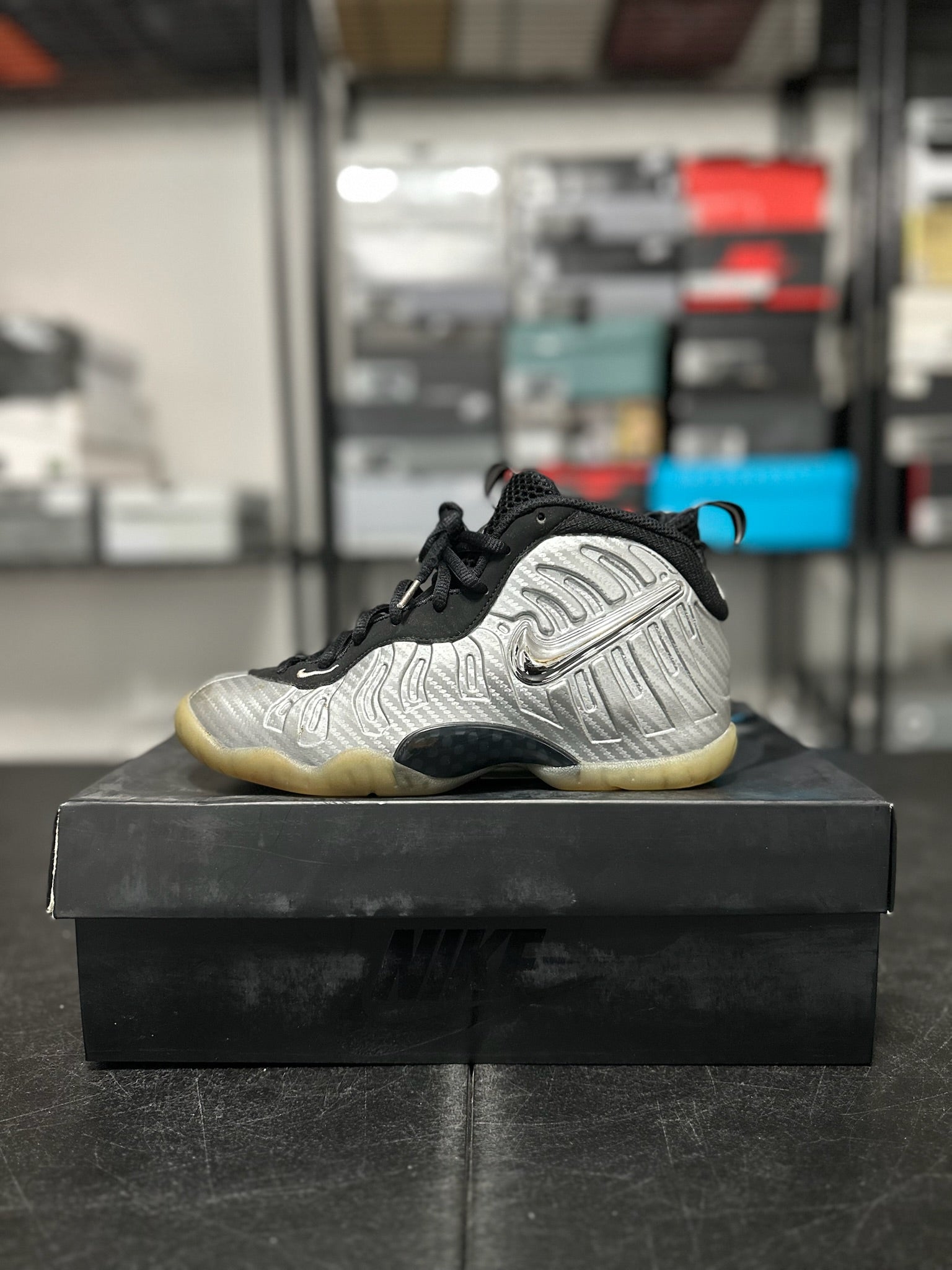 Size 4Y - Foamposite Pro Silver Surfer