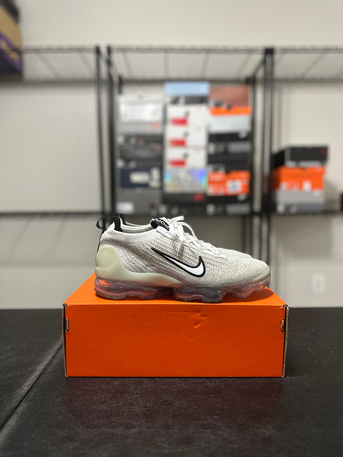 Size 9 - Air VaporMax white black metallic silver