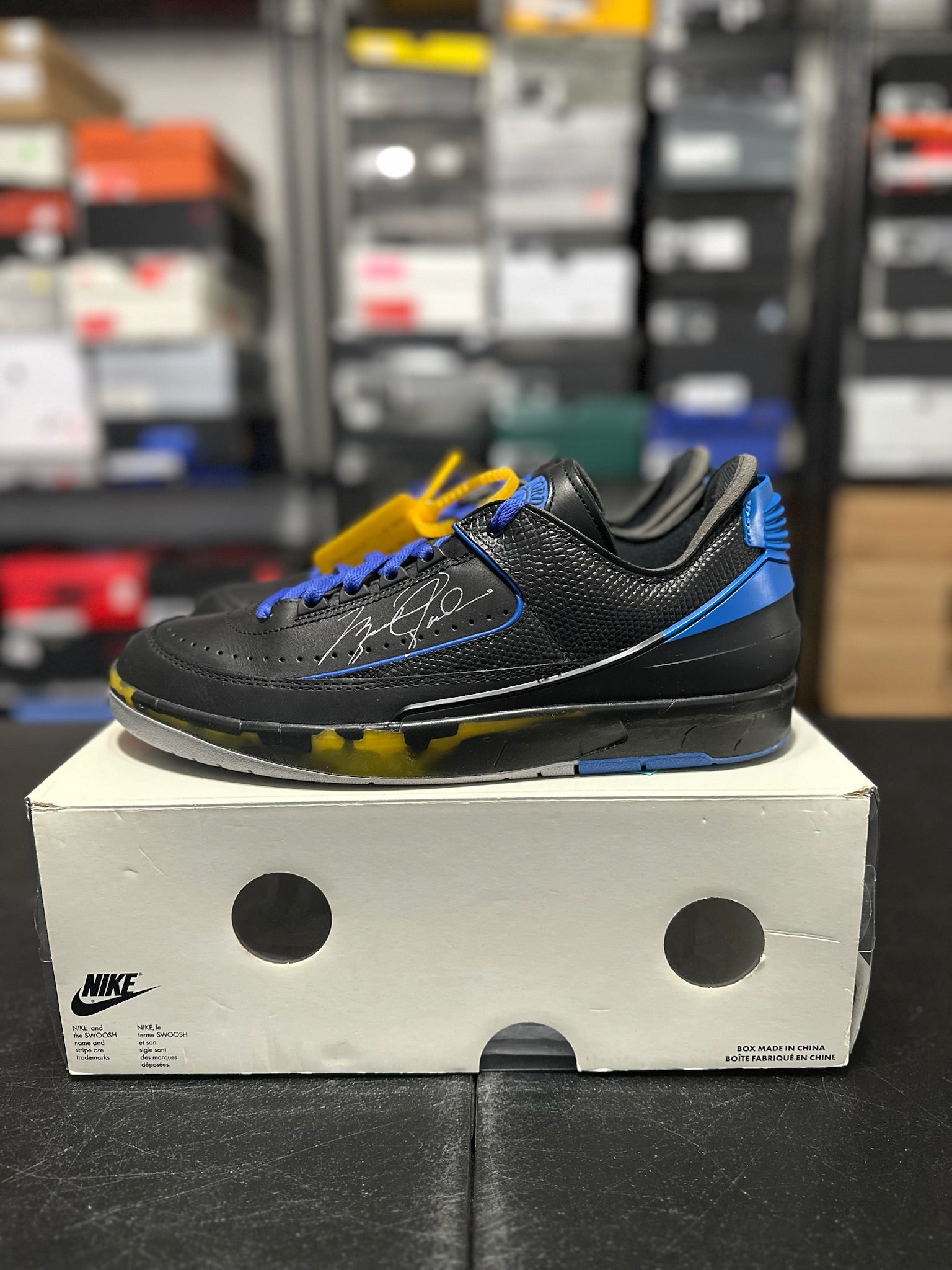 Size 11 - J2 Low Off White Black Blue