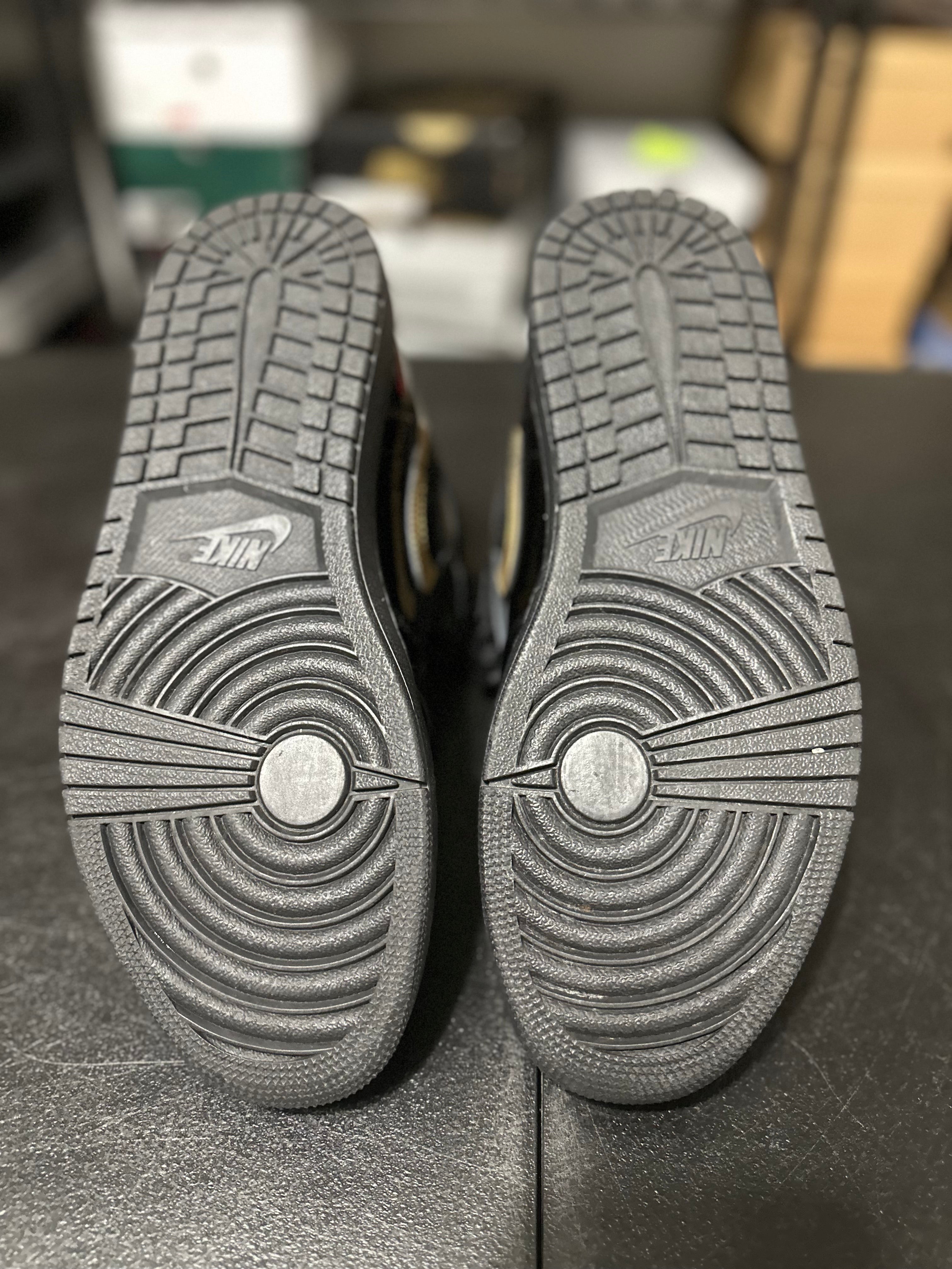 Size 11.5 - J1 black metallic Gold