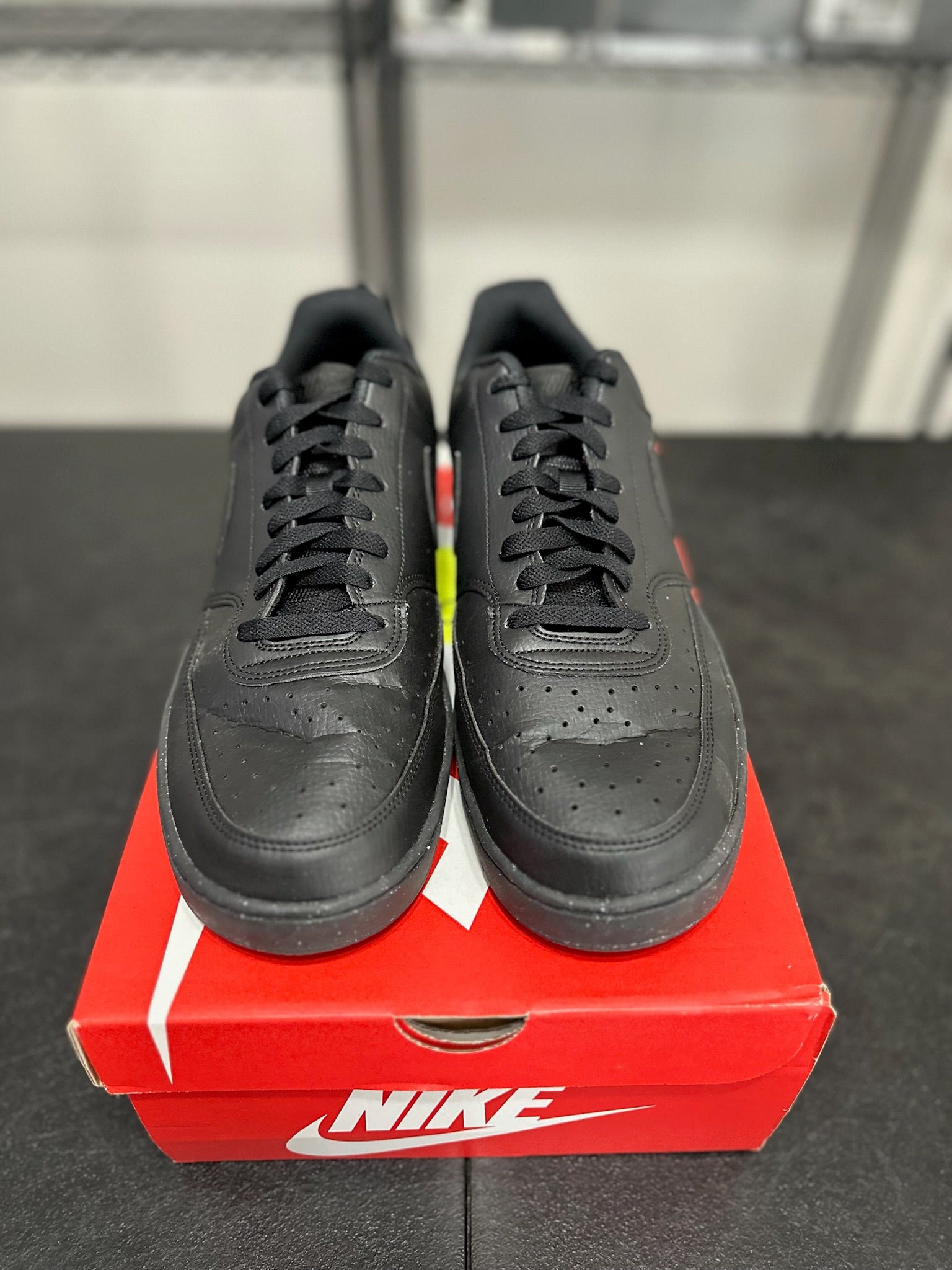 Size 13 - Nike Court Vision Low Next Nature Triple Black