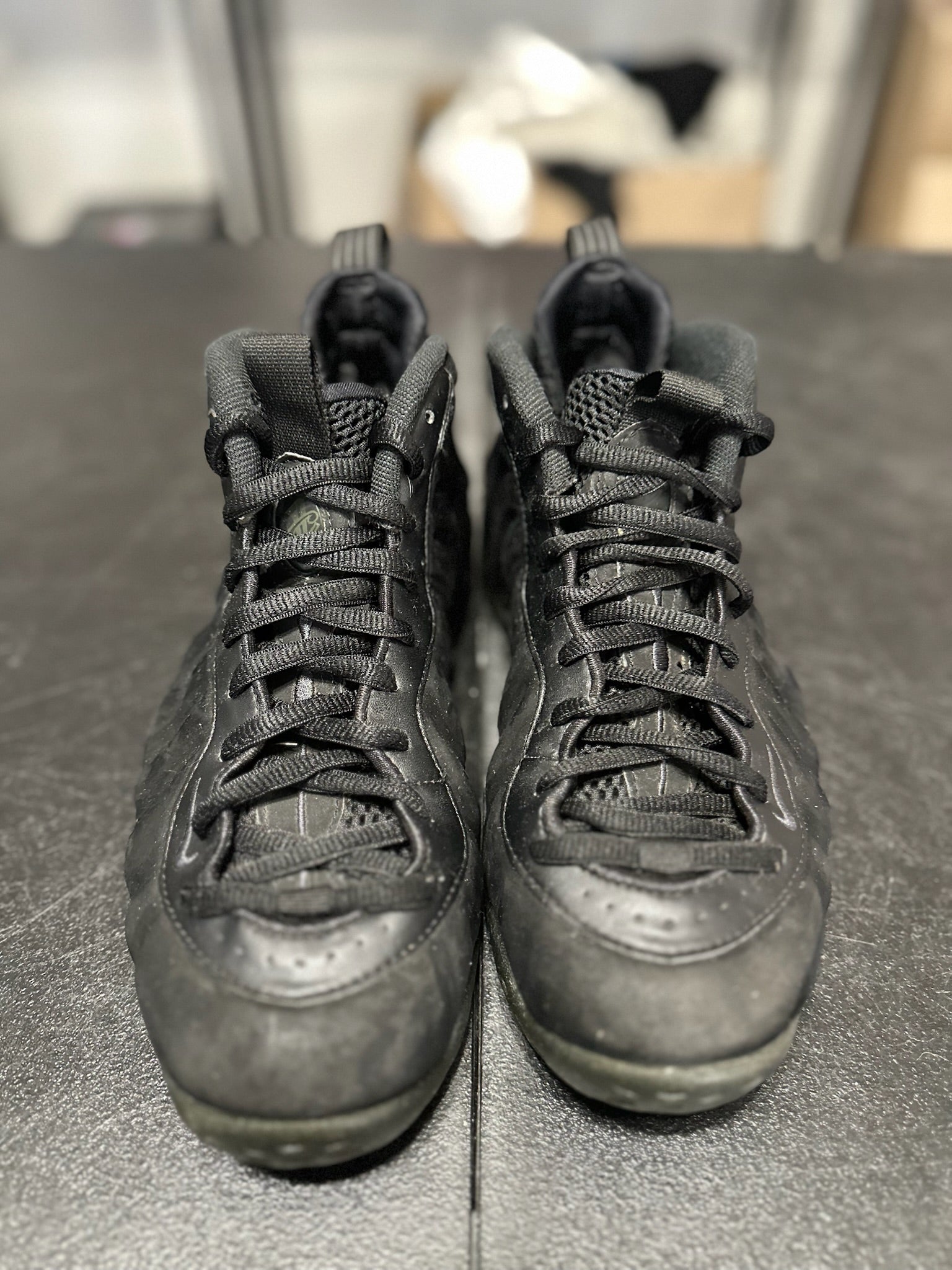 Size 8 - Foamposite 1 Black Suede