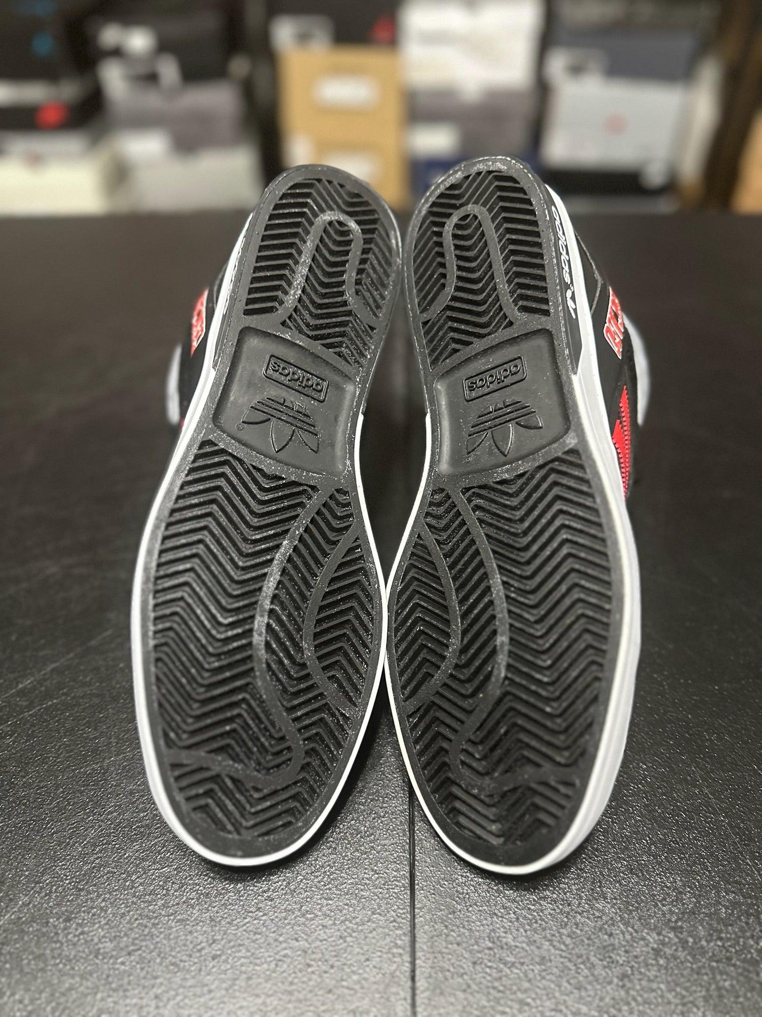 Size 13 - adidas black/red