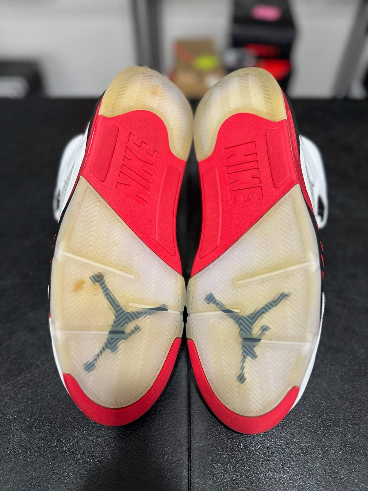 Size 13 - j5 fire red black tongue