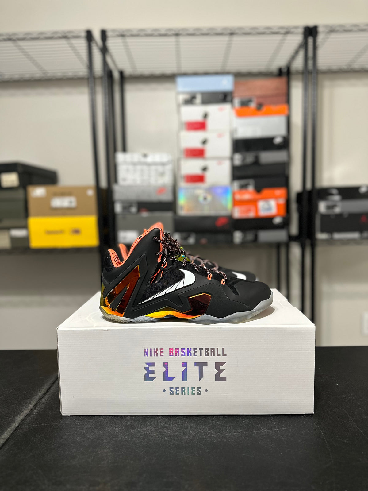 Size 10 - LeBron 11 Elite Black Gold