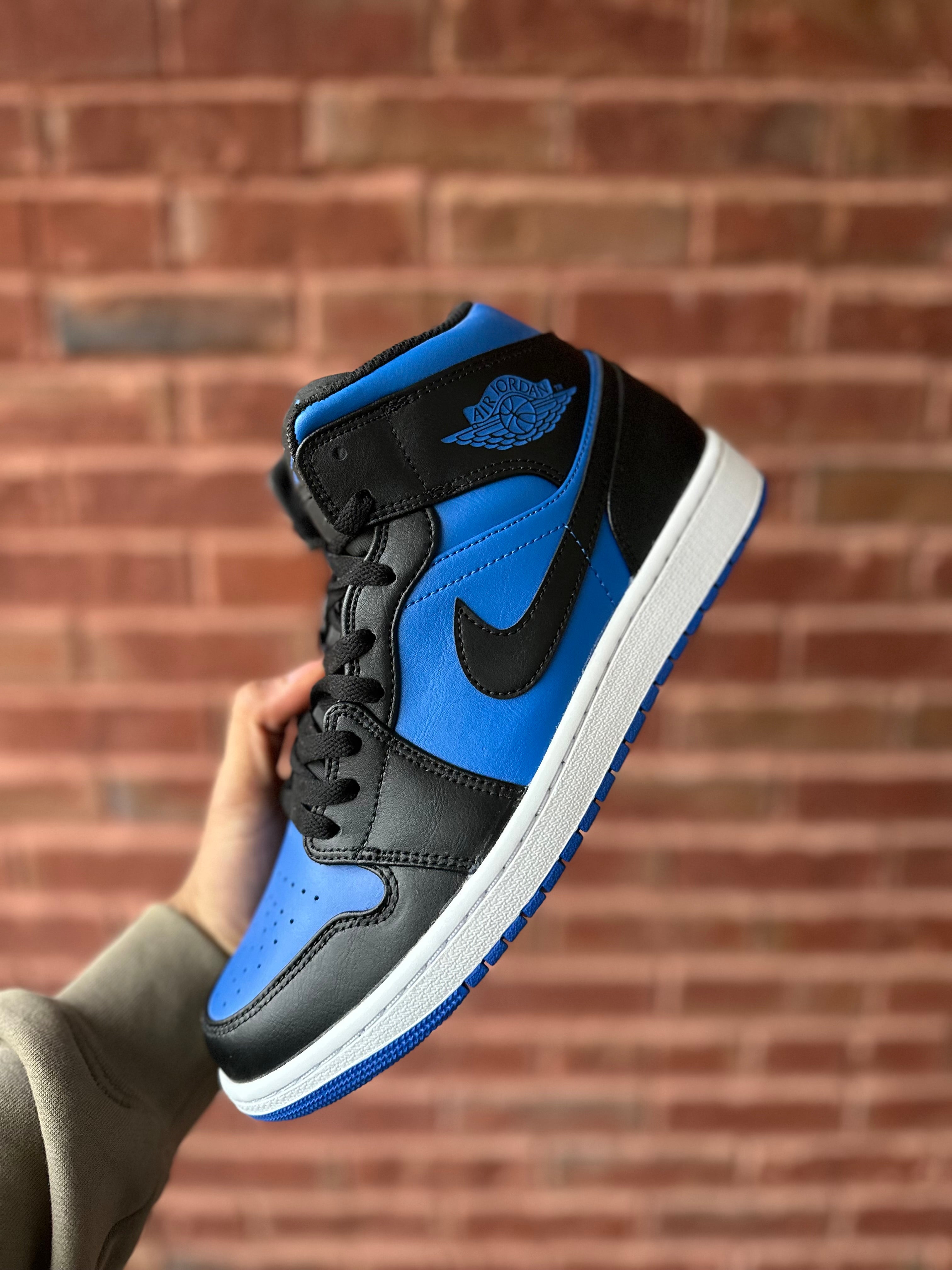 Size 10 - J1 mid black royal blue