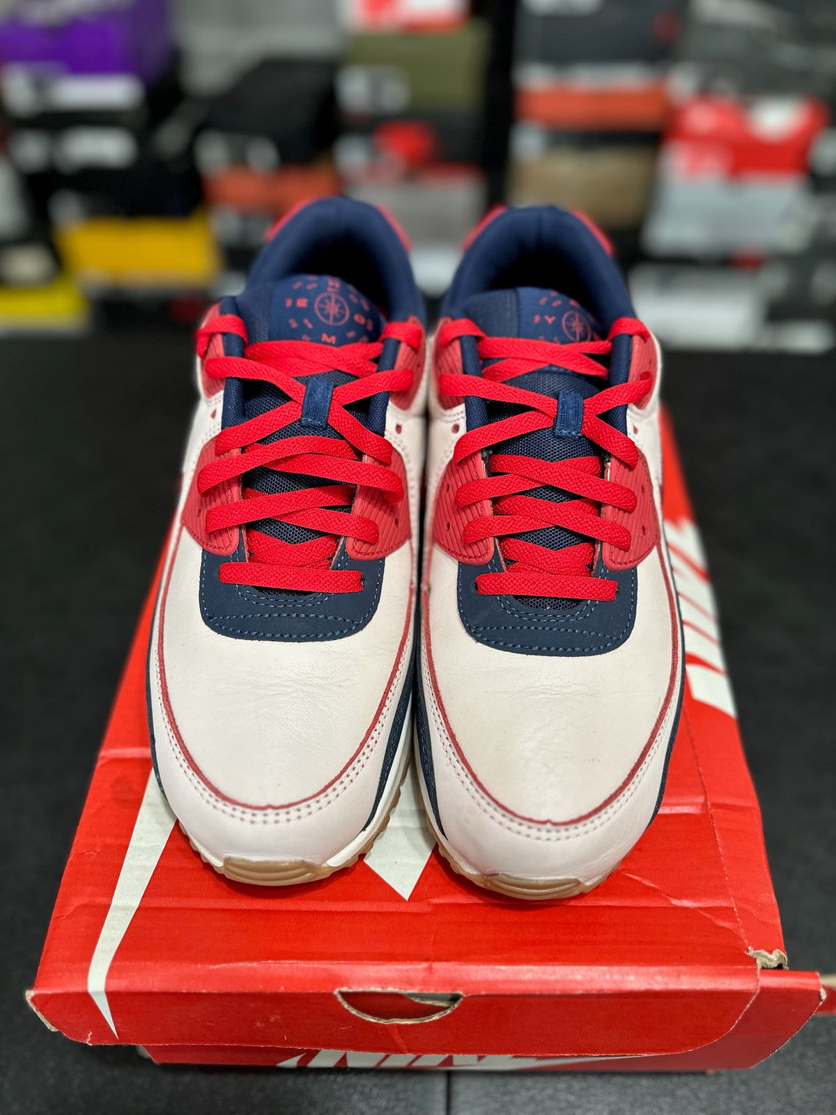 Size 13 - air max 90 home and away red