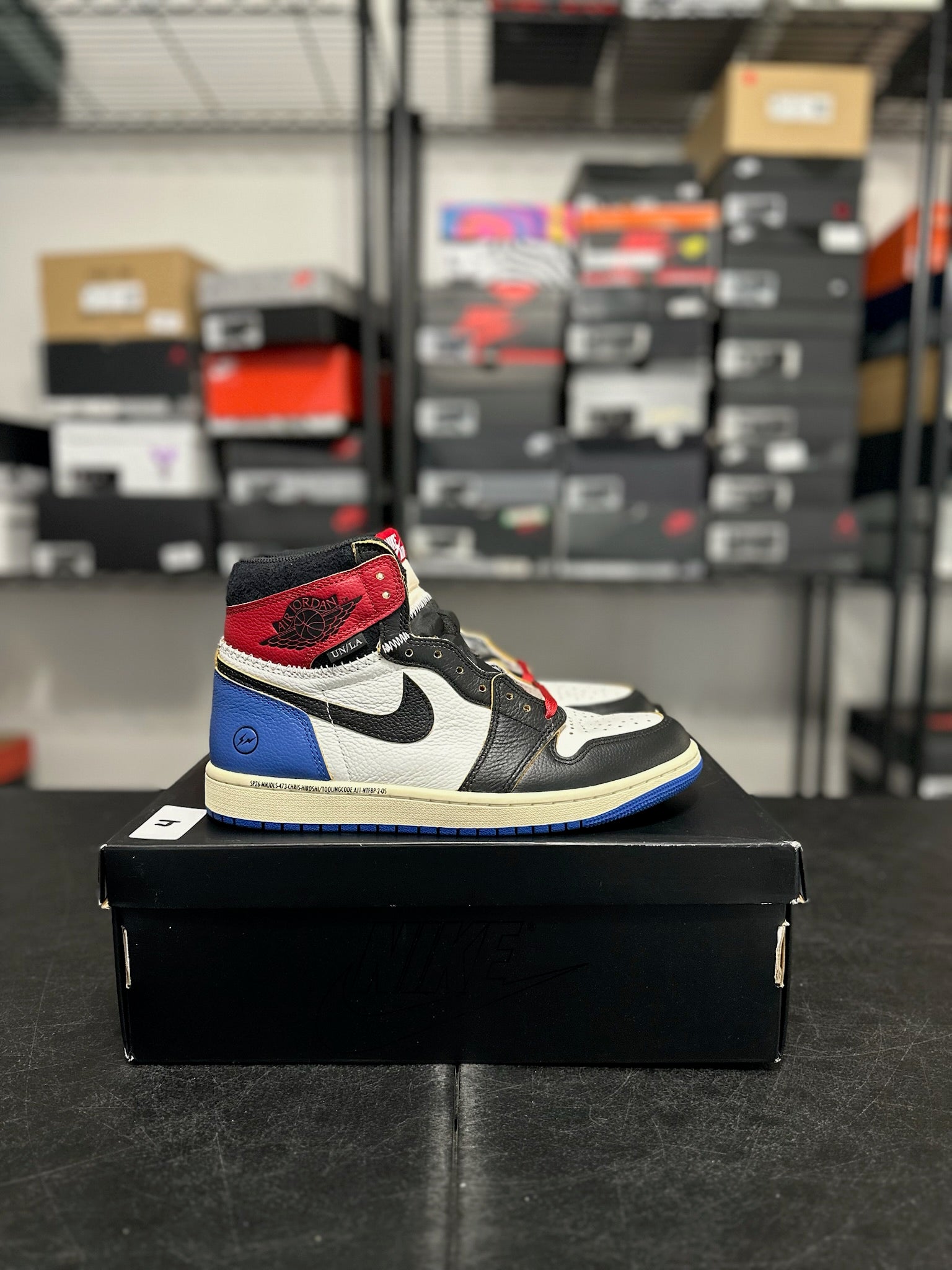 Size 8.5 - J1 Fragment x Union LA Varsity Red Sport Royal