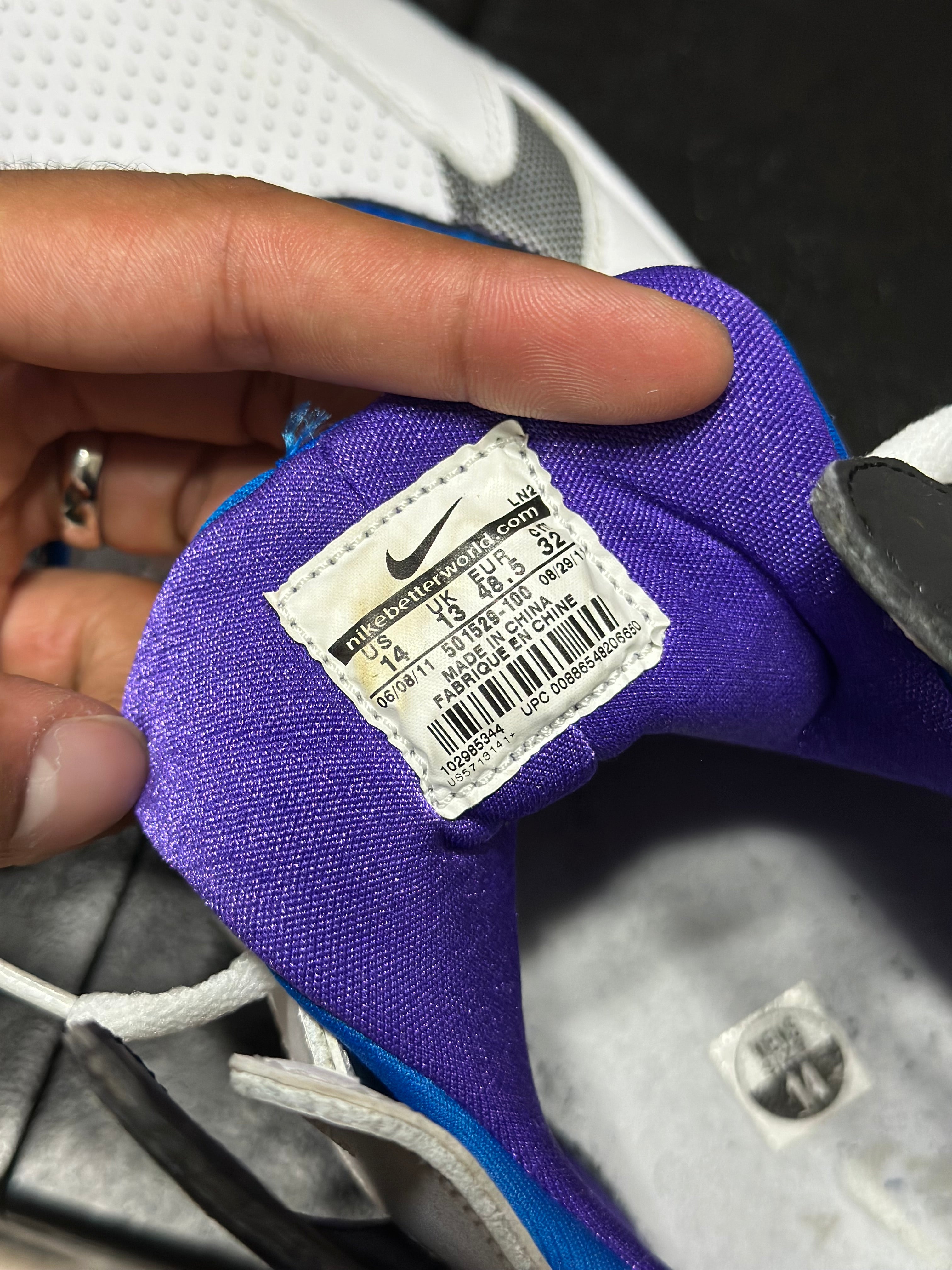 Size 14 - air huarache bball 2012 pure purple