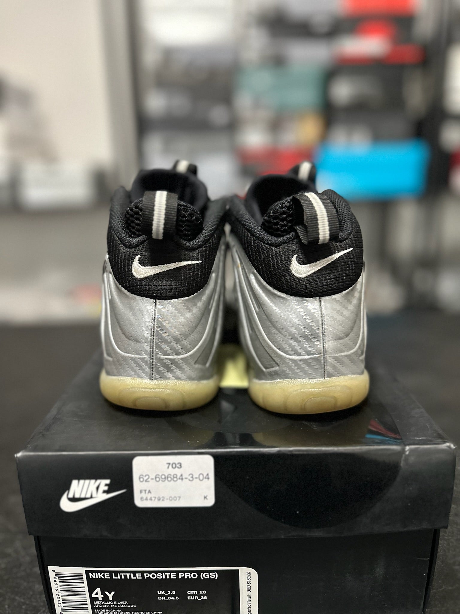 Size 4Y - Foamposite Pro Silver Surfer
