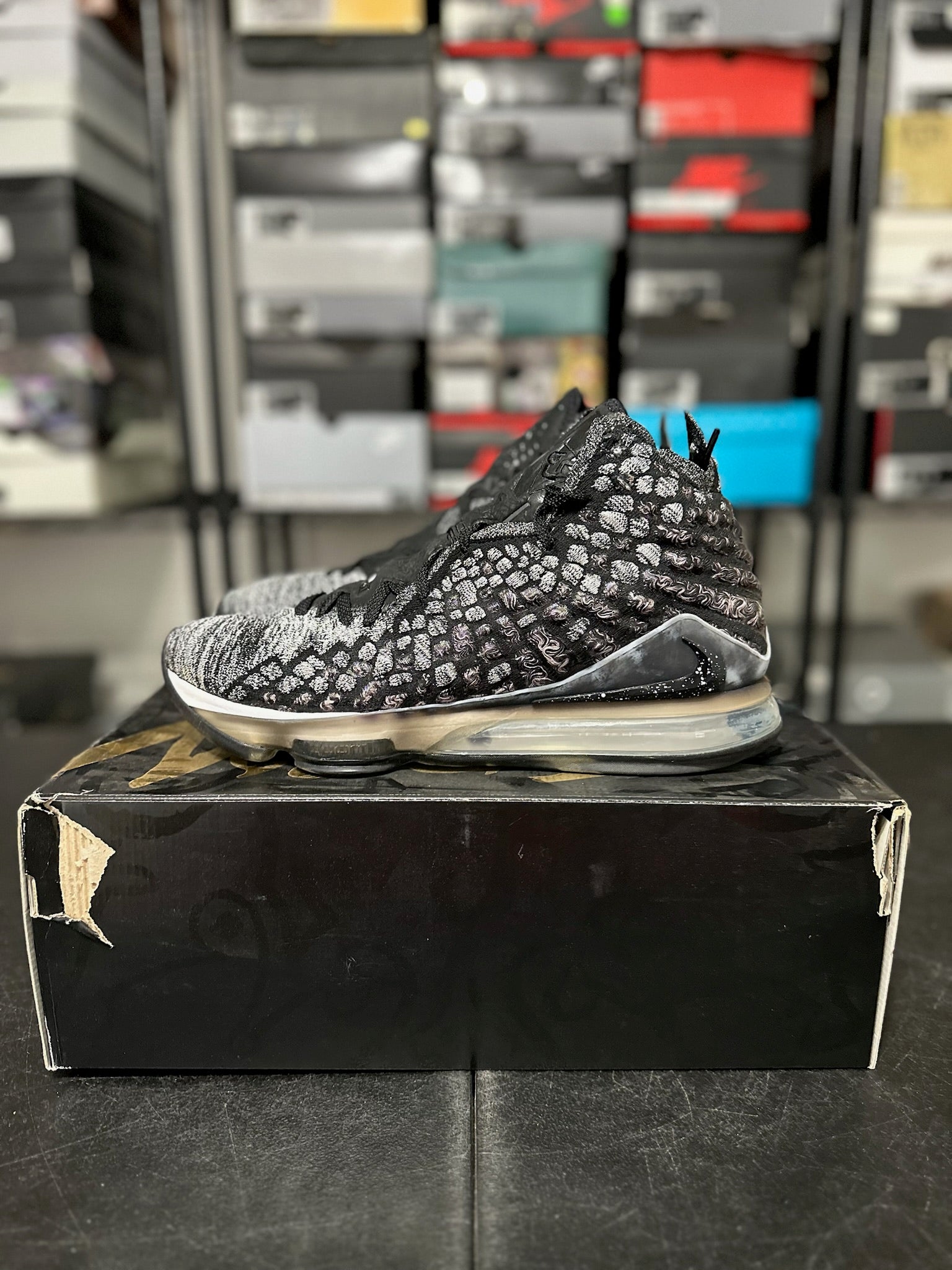Size 12 - LeBron 17 Black White