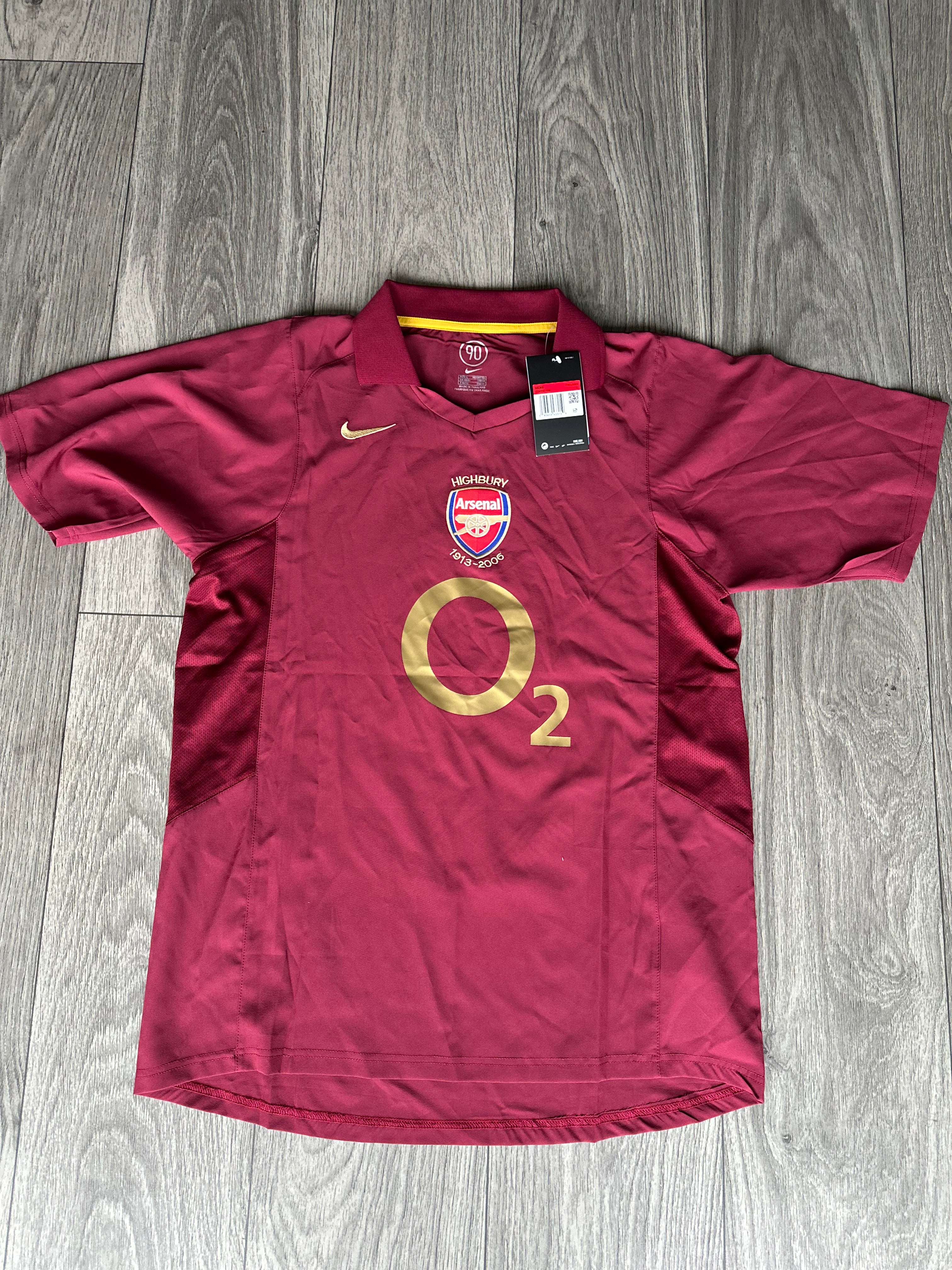 Size Large - 2006 Arsenal Away Jersey Final Game Highsbury Henry 14 Retro Jersey