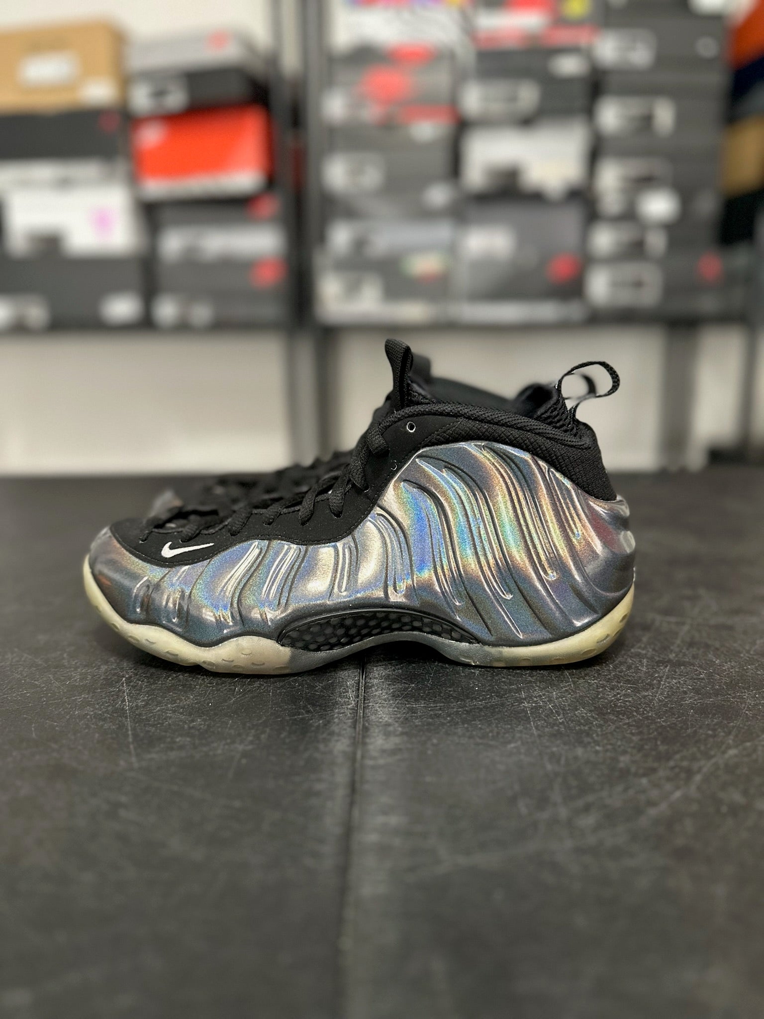 Size 7.5 - Foamposite 1 hologram
