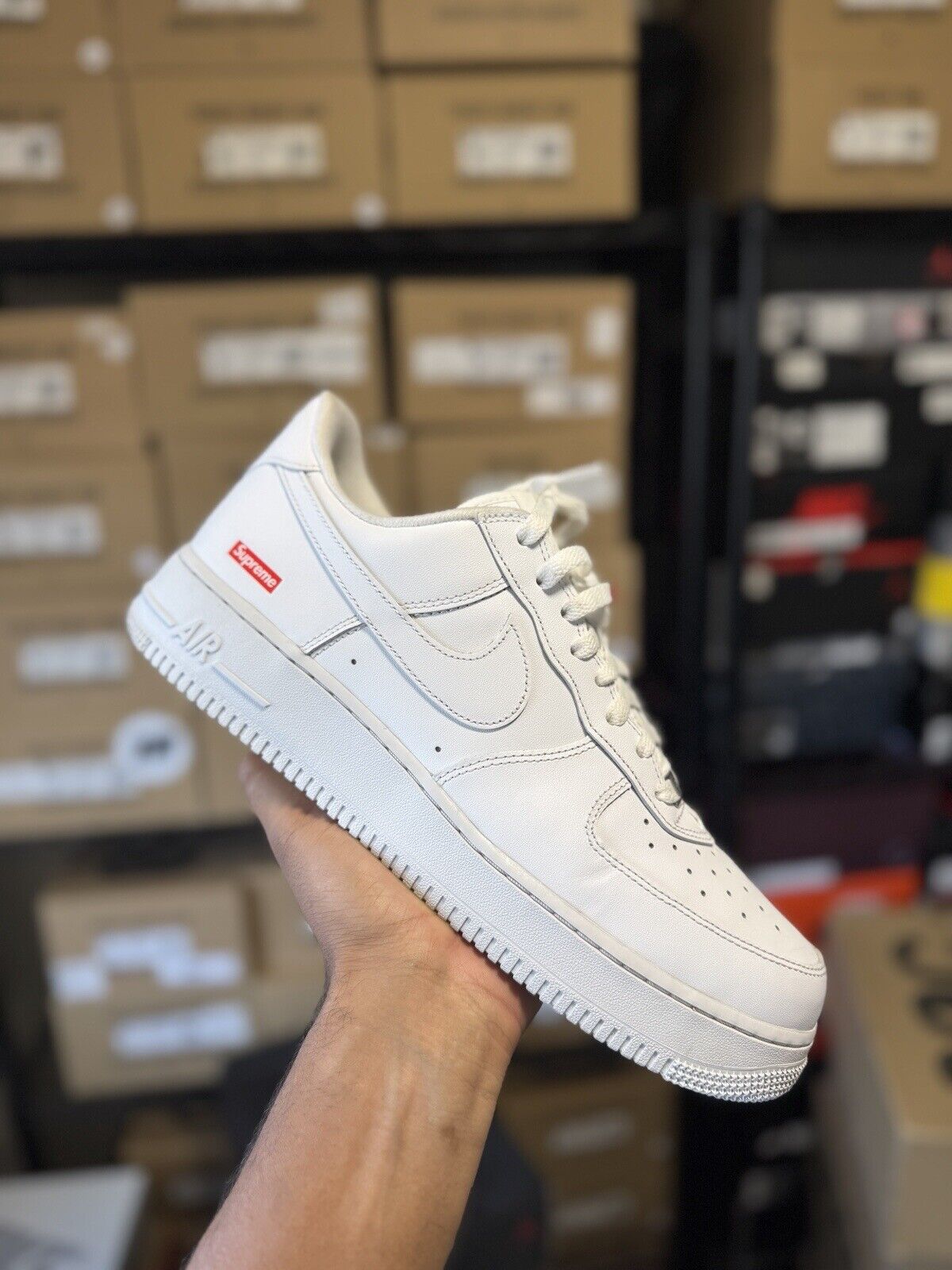 Size 11 - Nike Air Force 1 x Supreme Low Box Logo - White