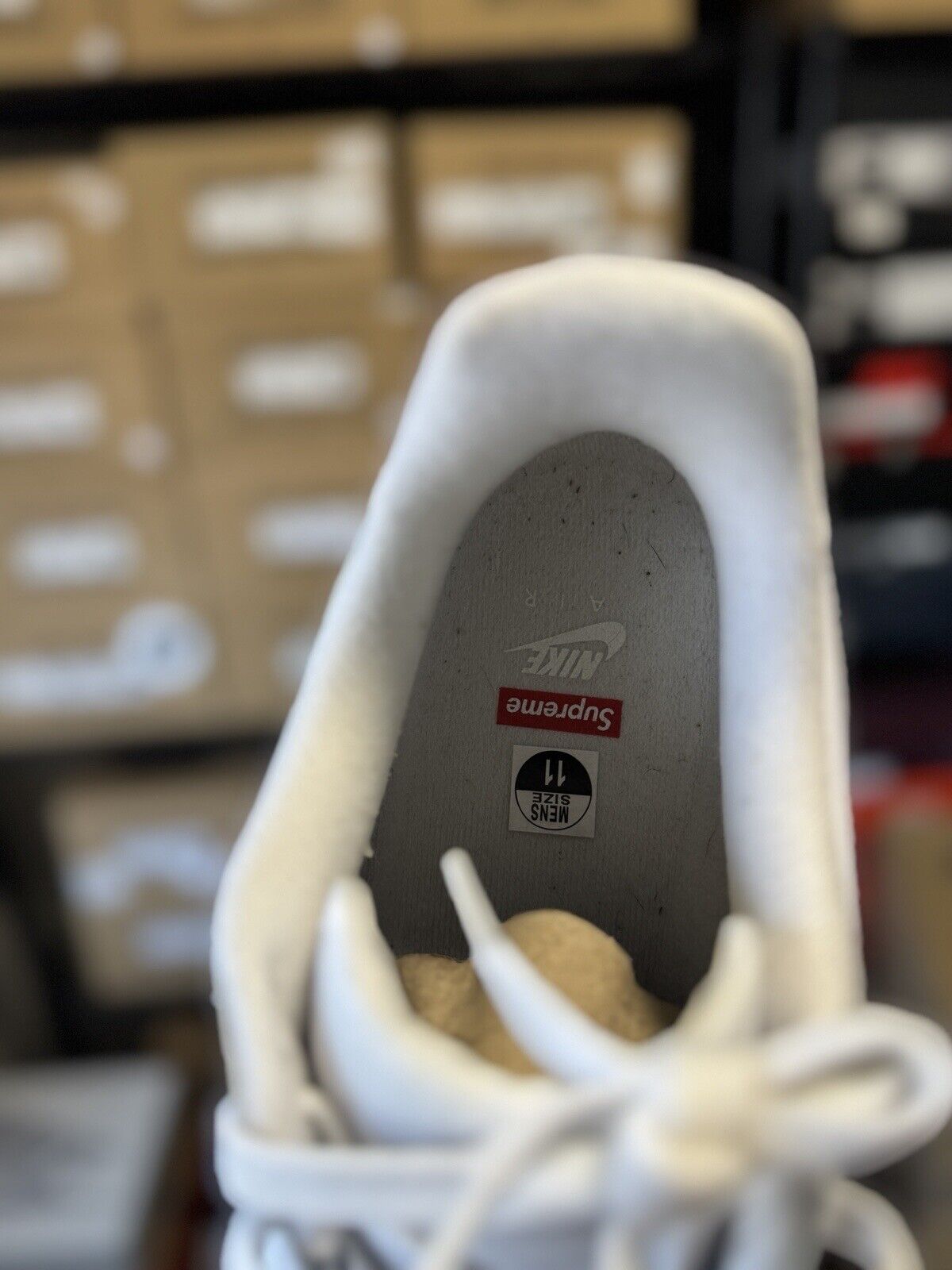 Size 11 - Nike Air Force 1 x Supreme Low Box Logo - White