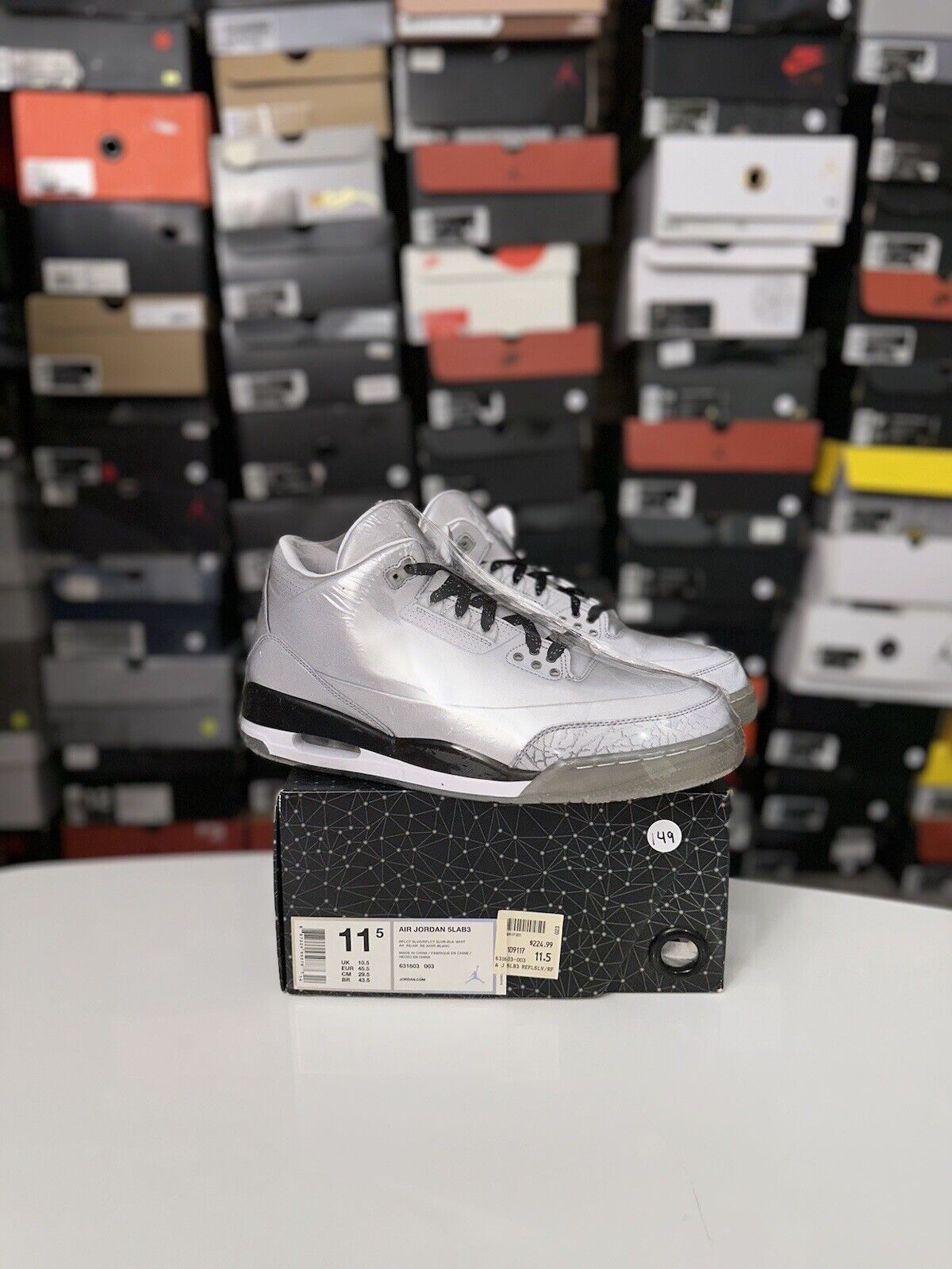 Size 11.5 - Air Jordan 3 5Lab3 Reflective Silver