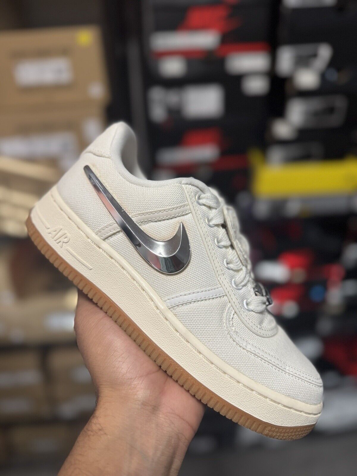 Size 5.5 - Nike Travis Scott x Air Force 1 Sail