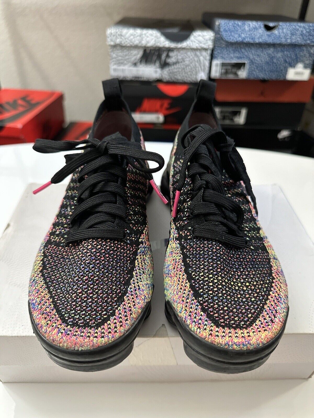 Size 6 - Nike Air VaporMax Flyknit 2 Black Multicolor W