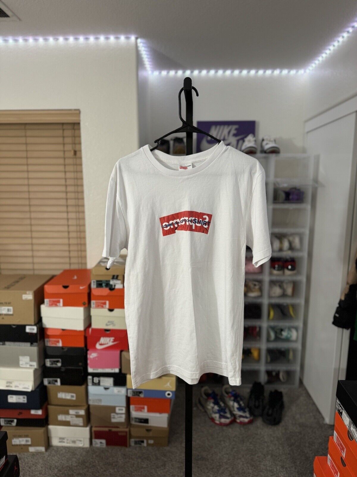 Supreme x CDG Box Logo Tee White SS17 Size Large Rare 100% Authentic