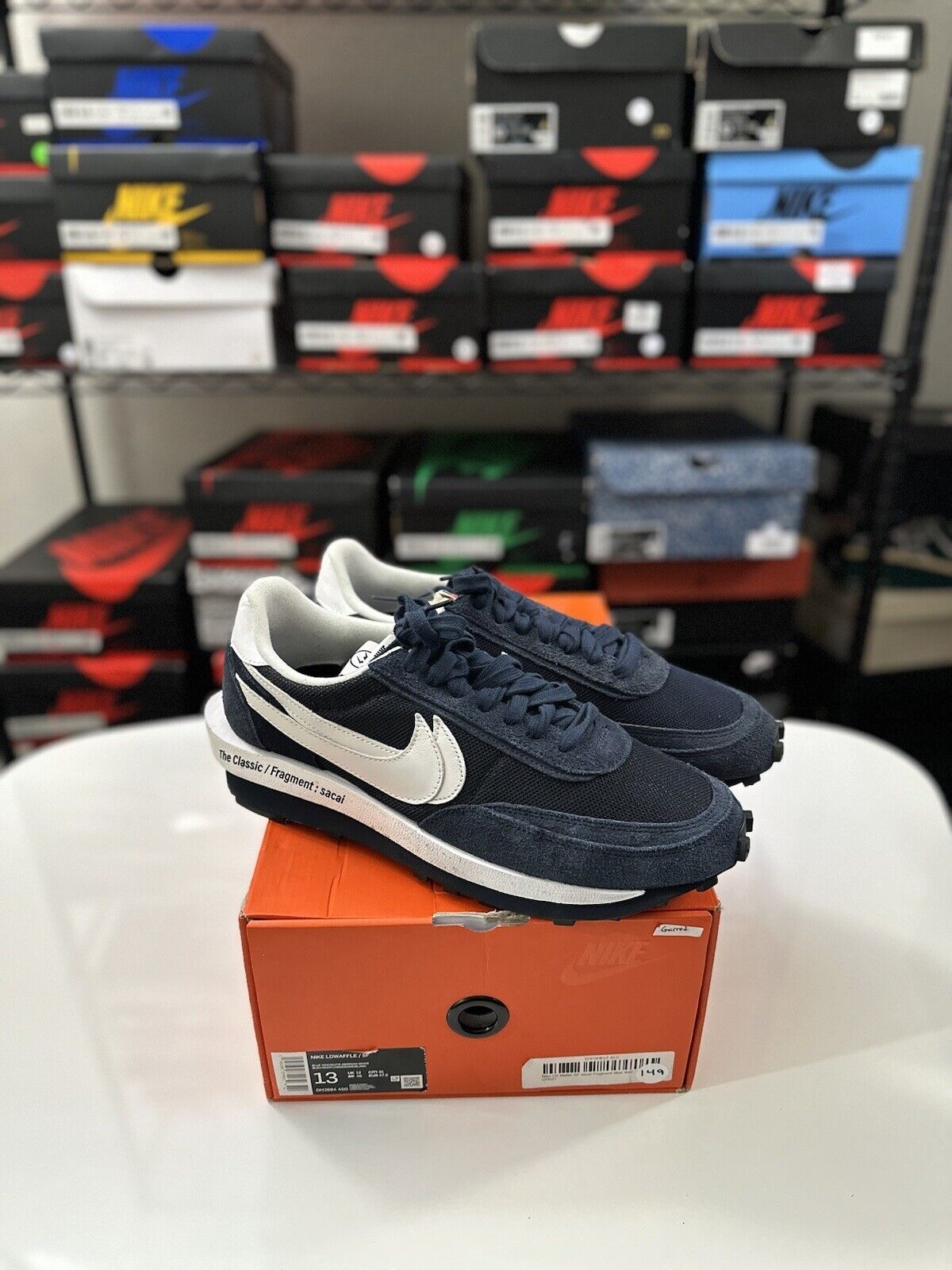 Size 13 - Nike LDV Waffle x Fragment Design x sacai Low Blackened Blue