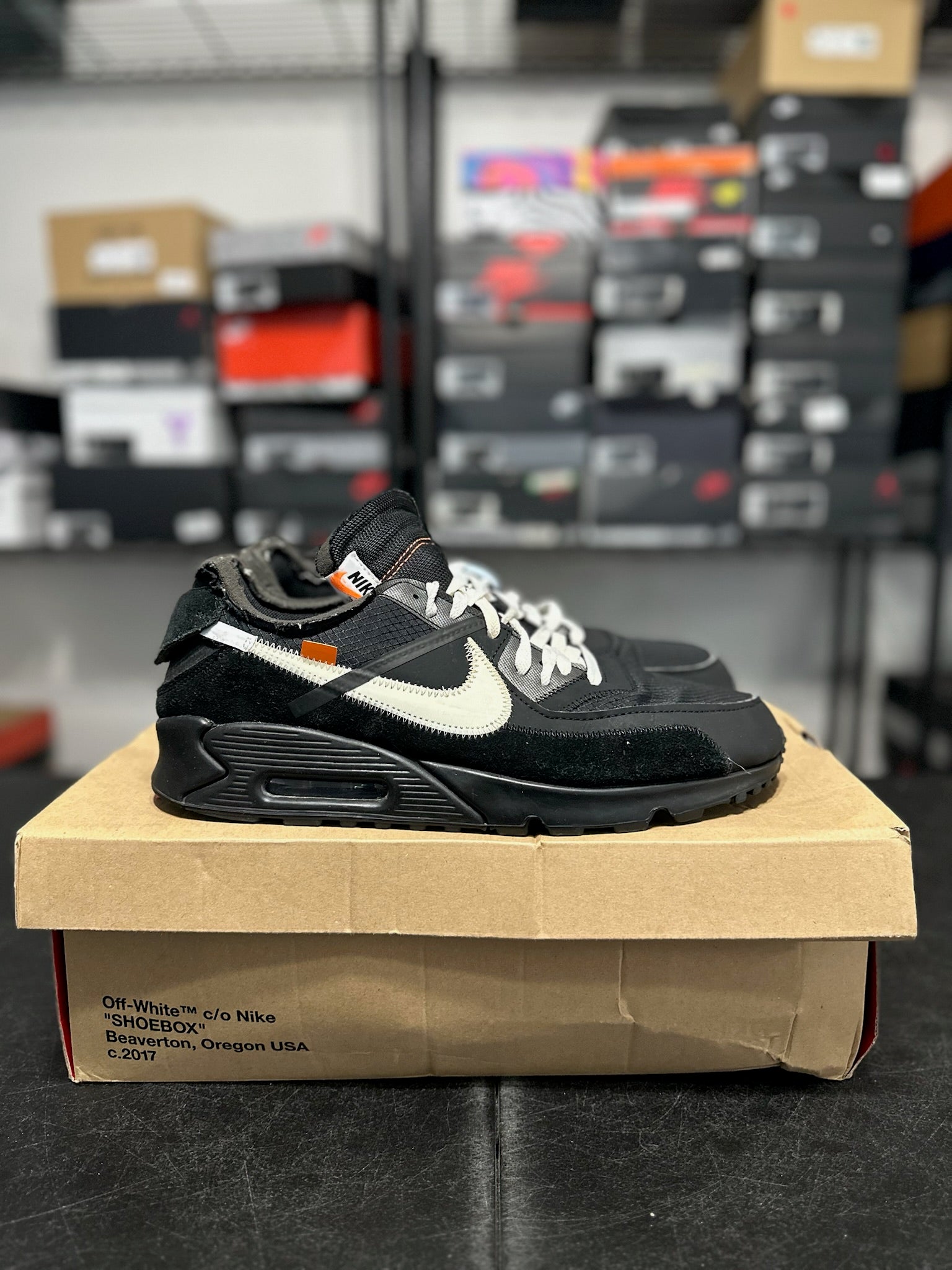 Size 13 - Air Max 90 Off White Black