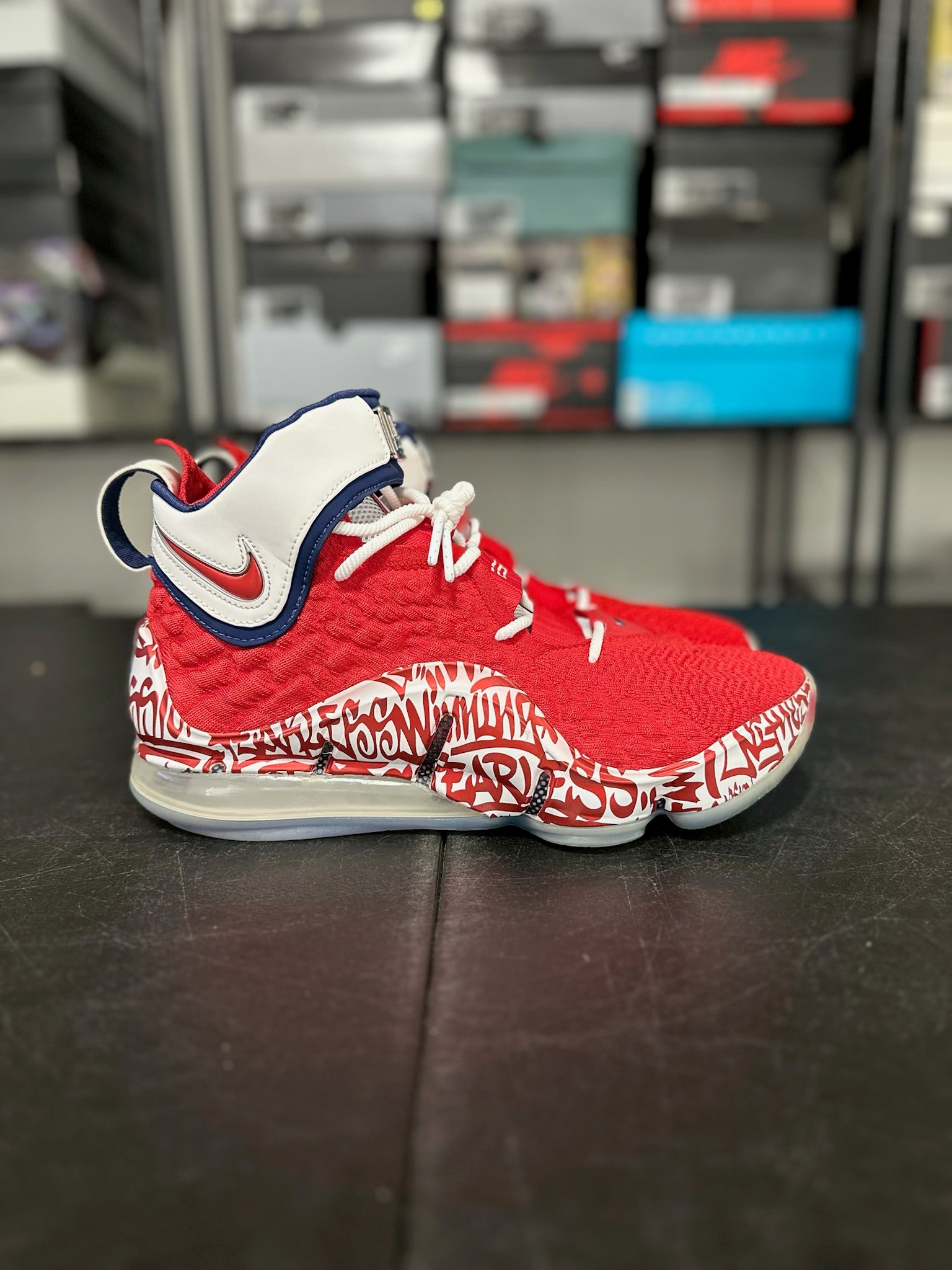 Size 11 - LeBron 17 Graffiti Remix Red