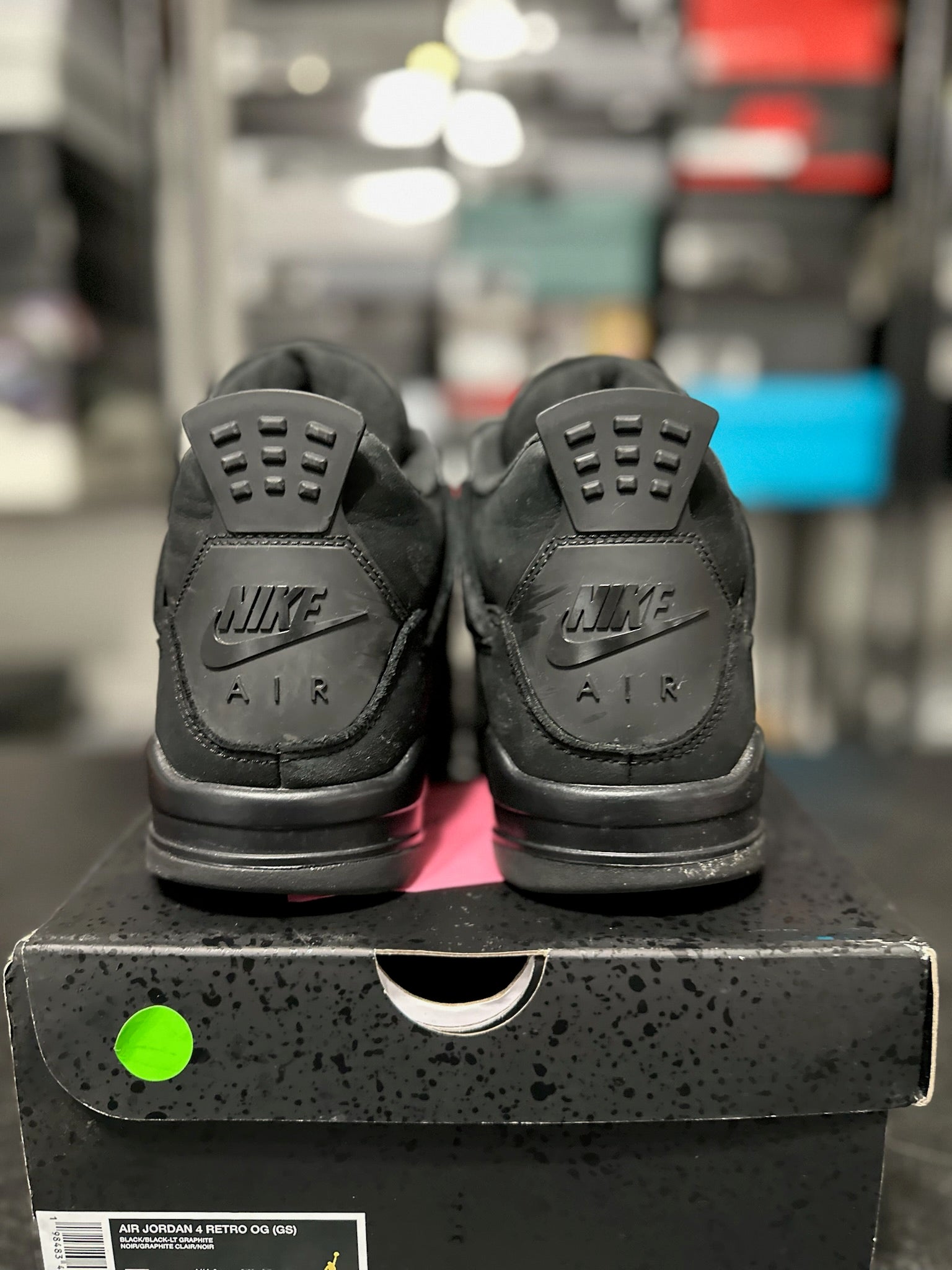 Size 7Y - J4 Black Cat