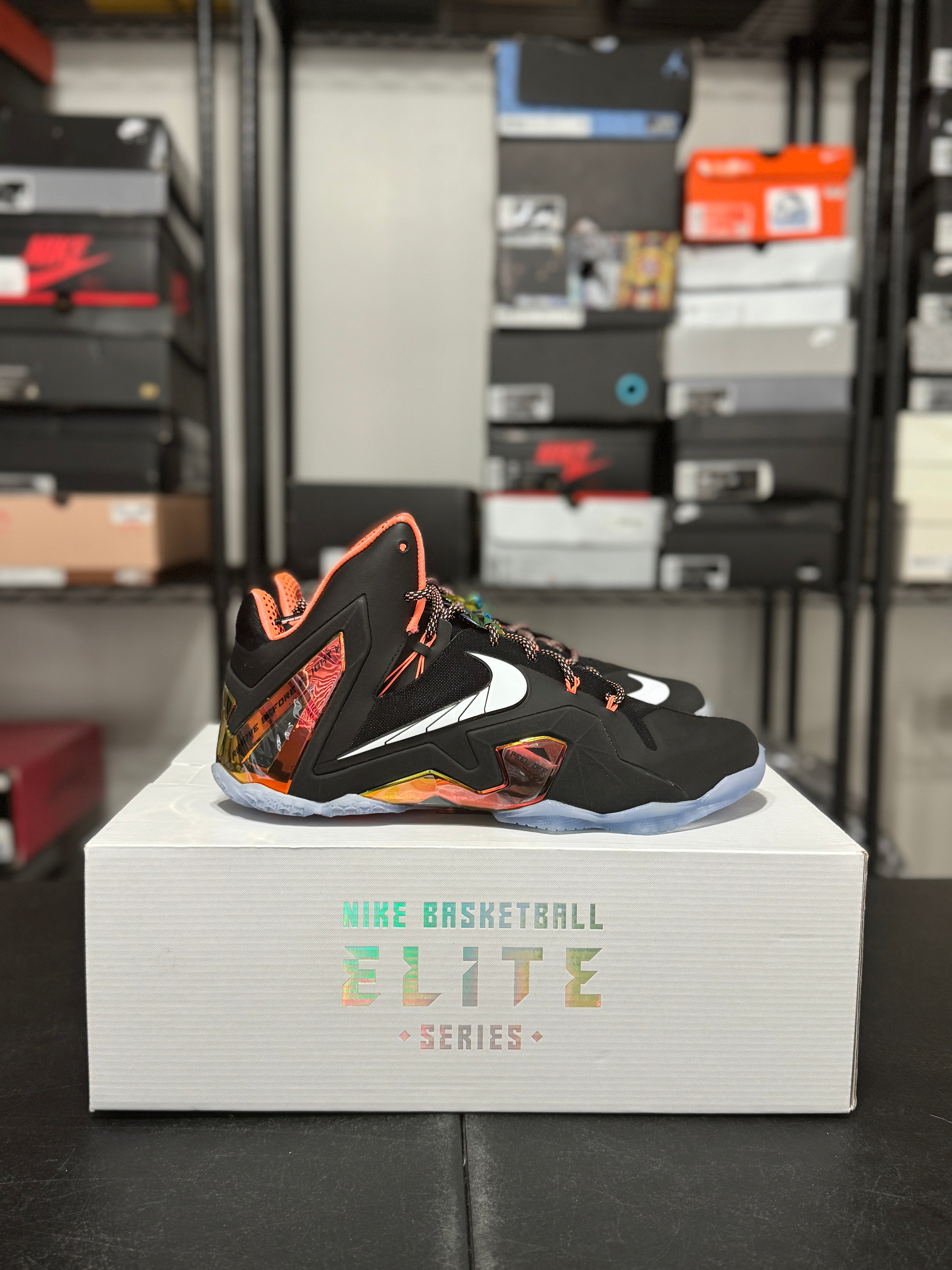 Size 11 - LeBron 11 Elite black gold DS
