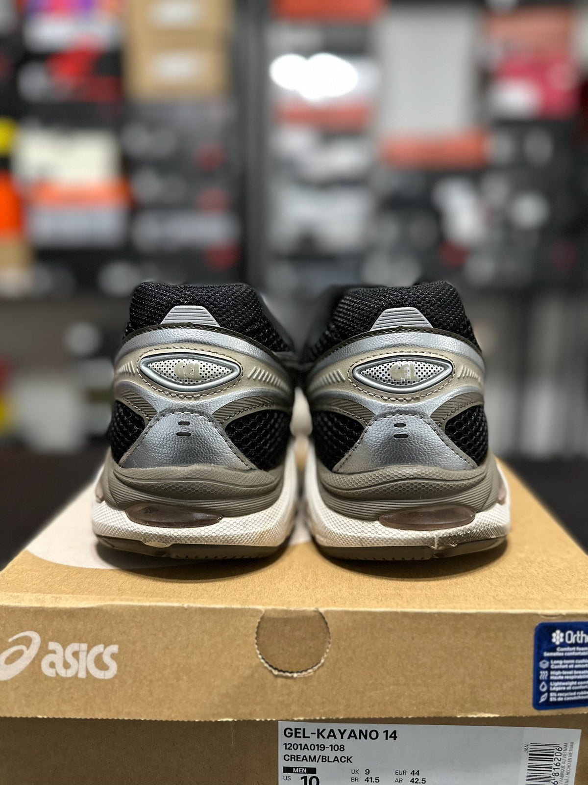 Size 10 - ASICS Gel-Kayano 14 Cream Black