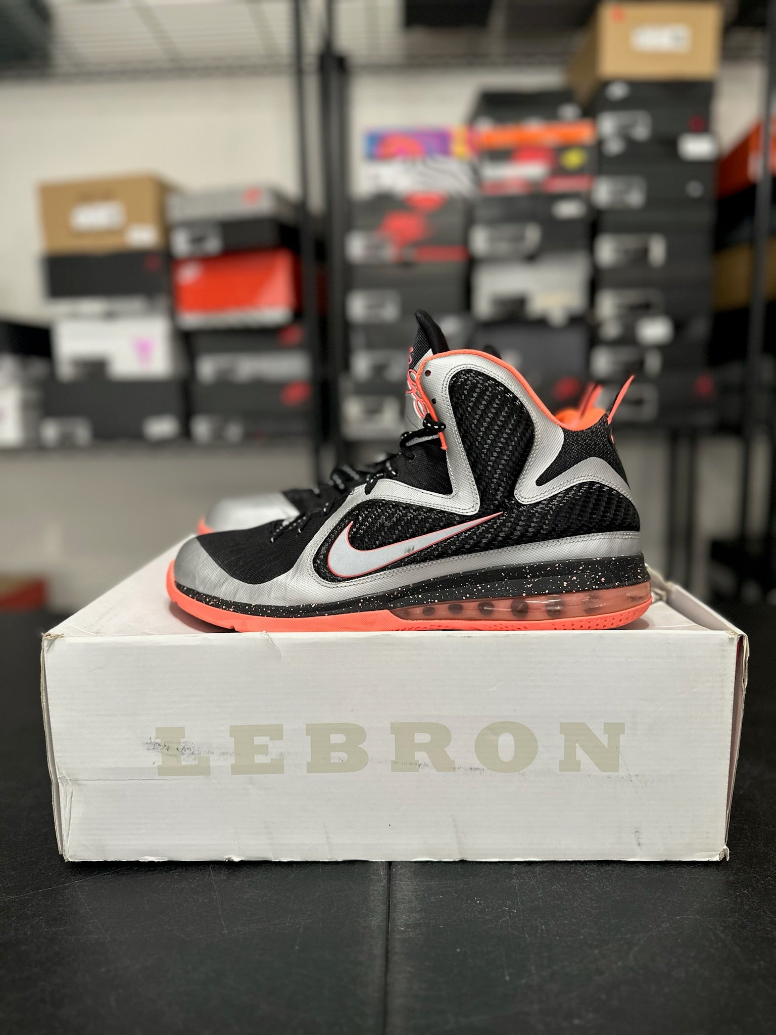 Size 13 - LeBron 9 mango
