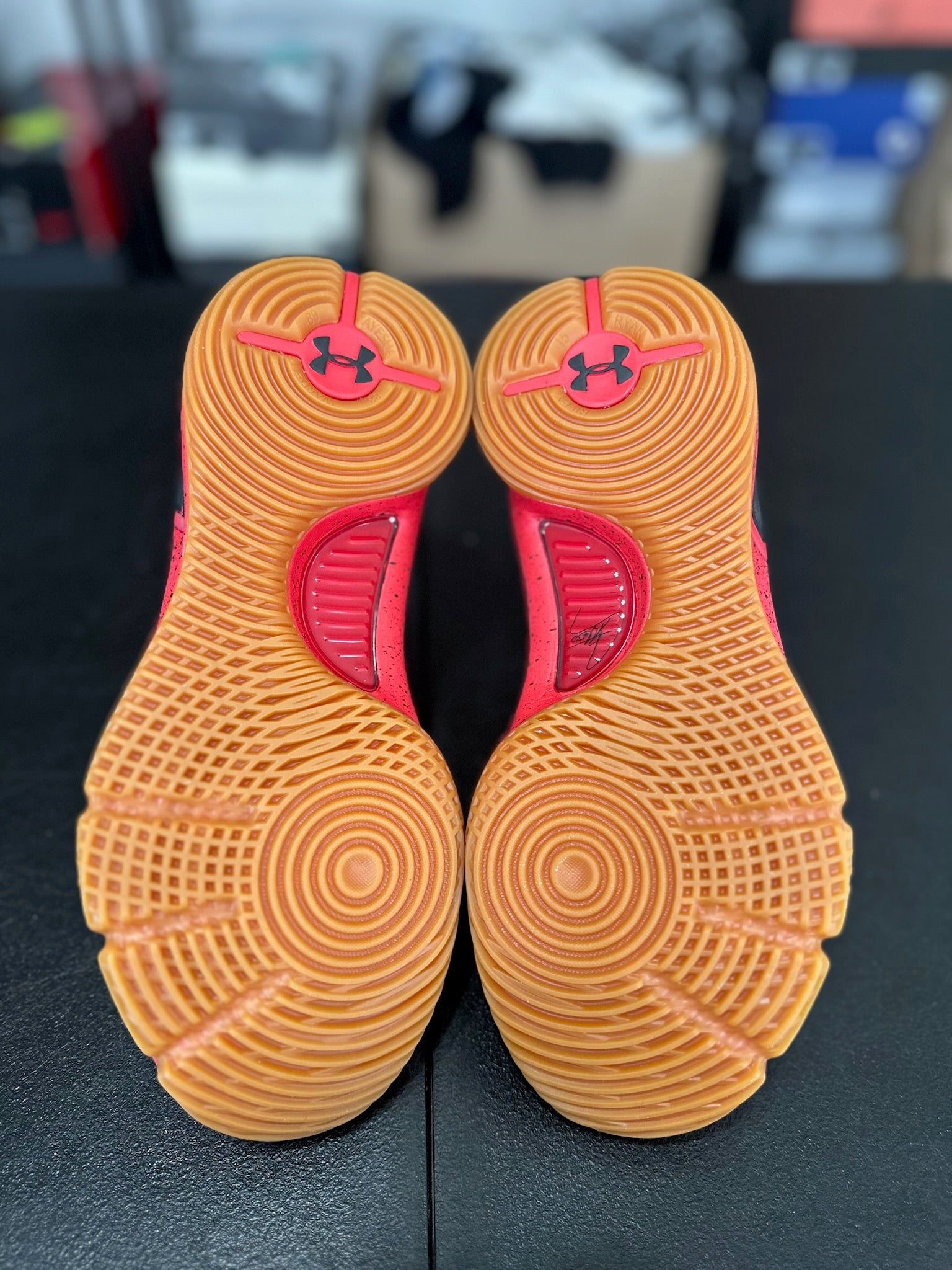 Size 9.5 - Curry 4 Red/Black DS