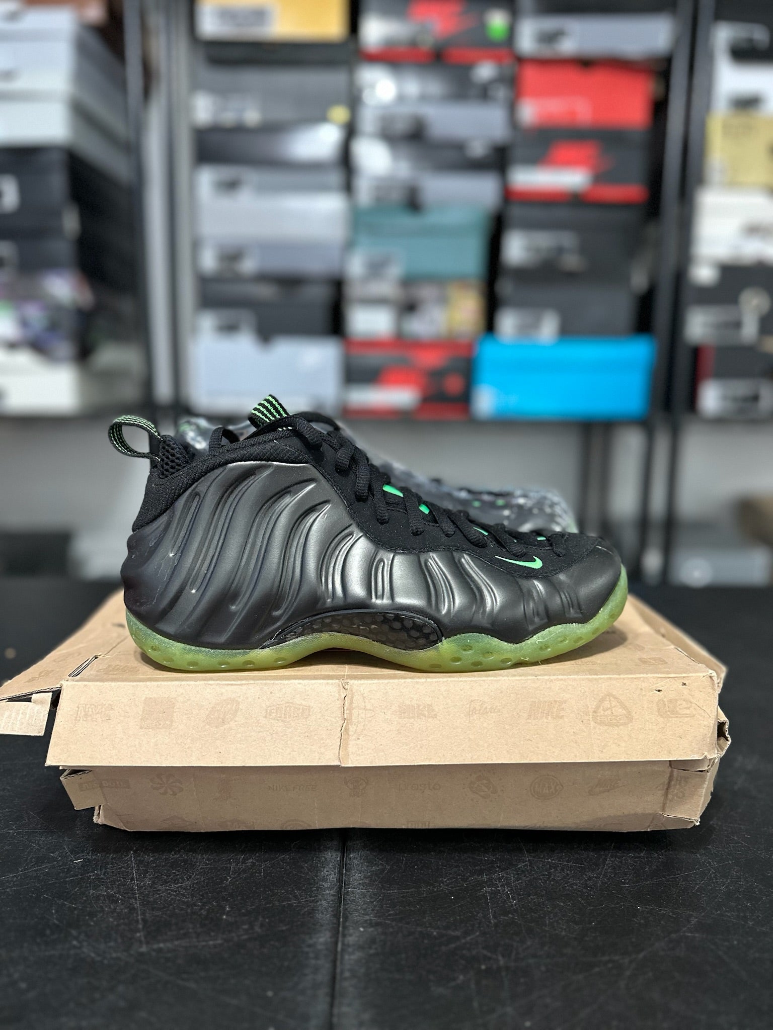 Size 8 - Foamposite One Green Goblin DS