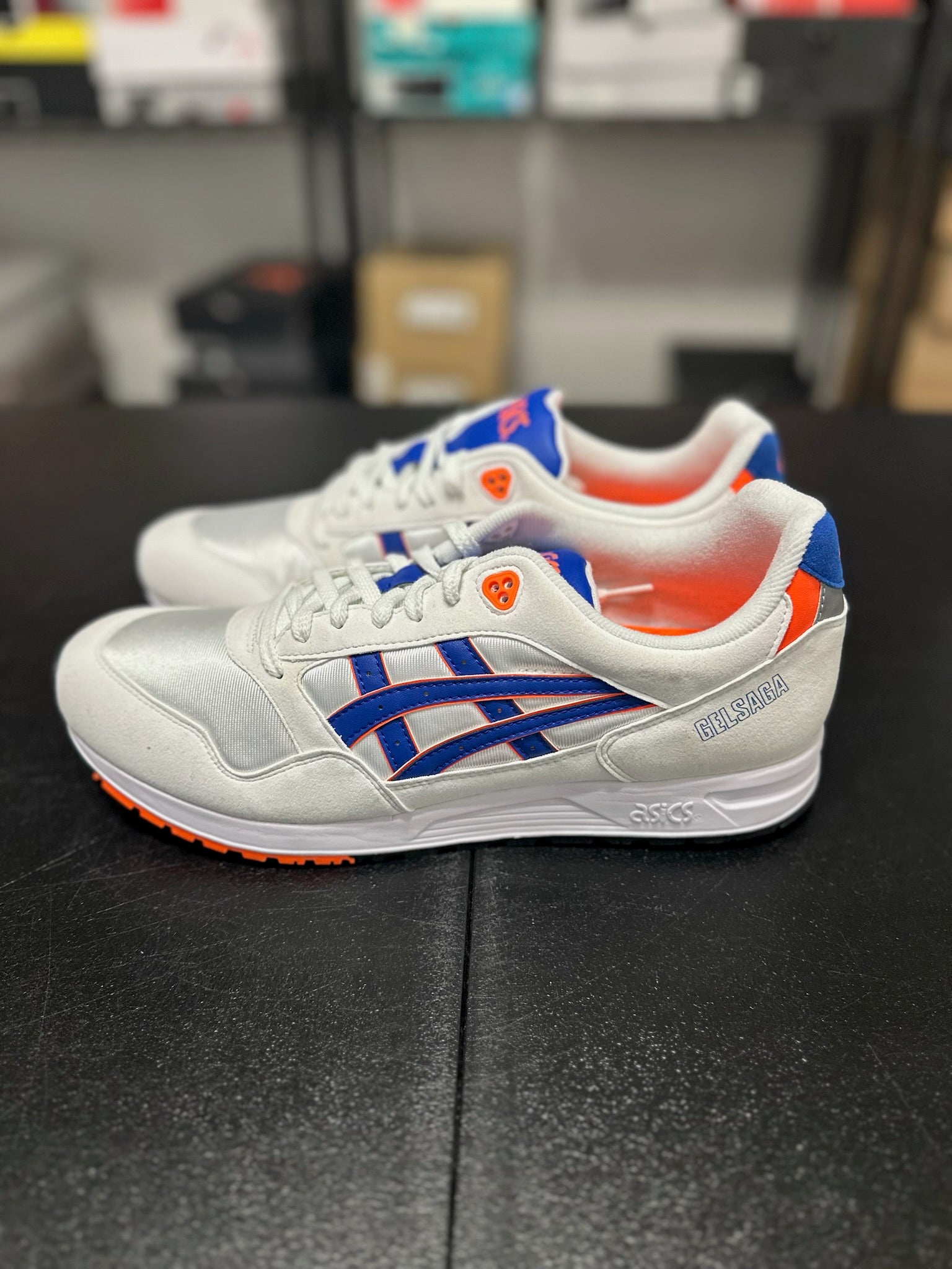 Size 13 - ASICS Gel Saga White Blue