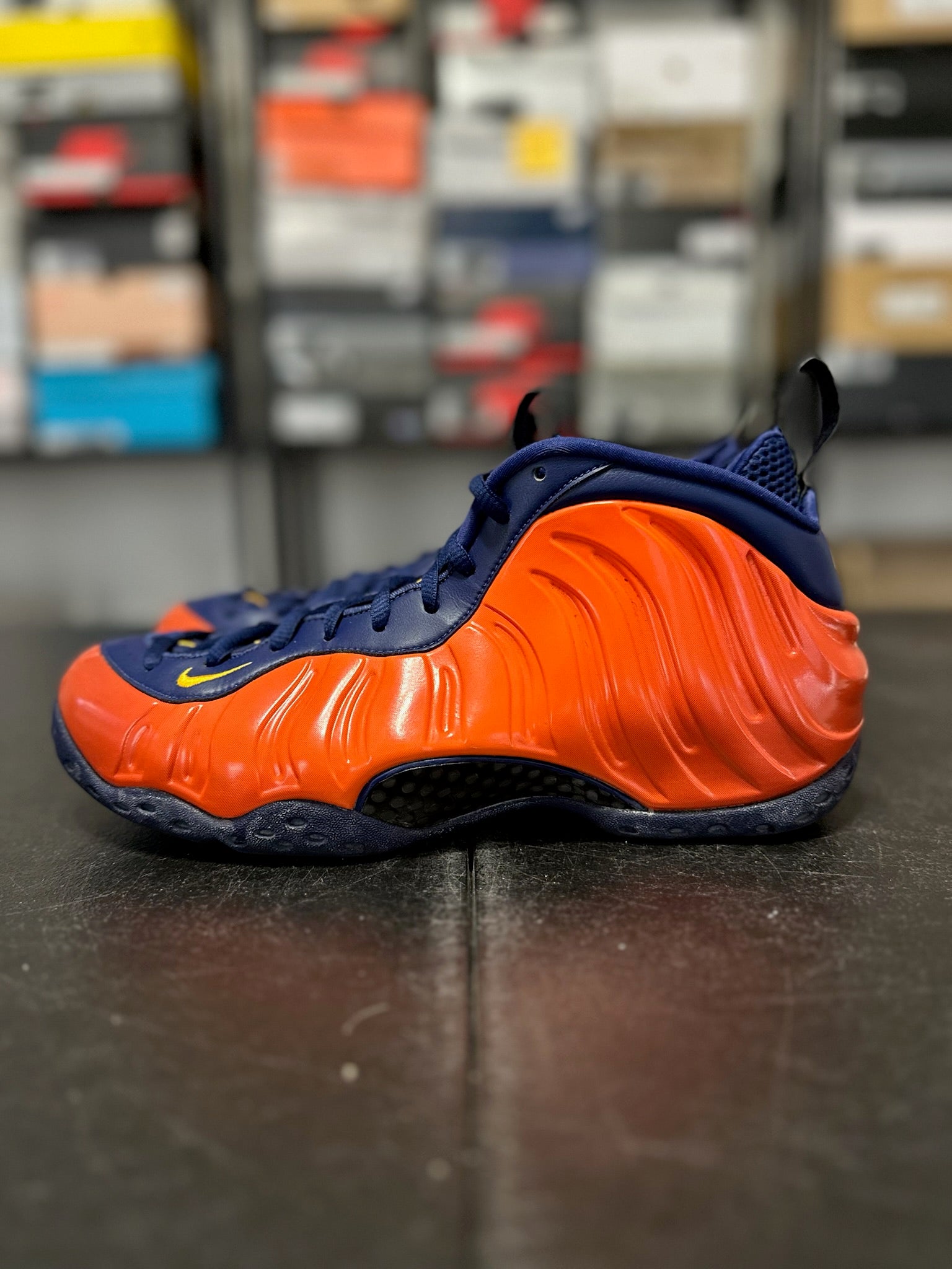 Size 9.5 - Foamposite 1 Blue Void Rugged Orange