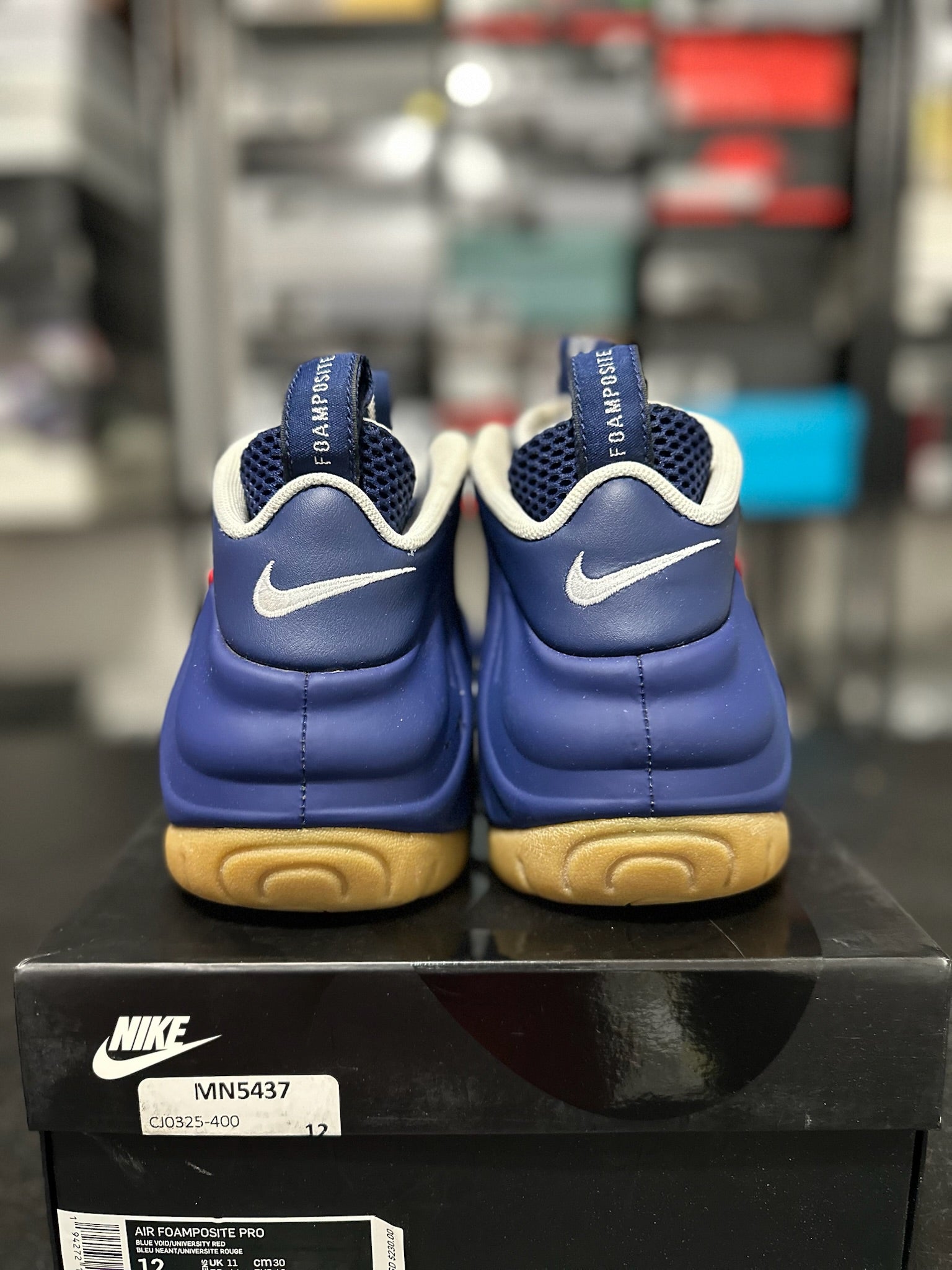 Size 12 - Foamposite Pro Blue Void University Red