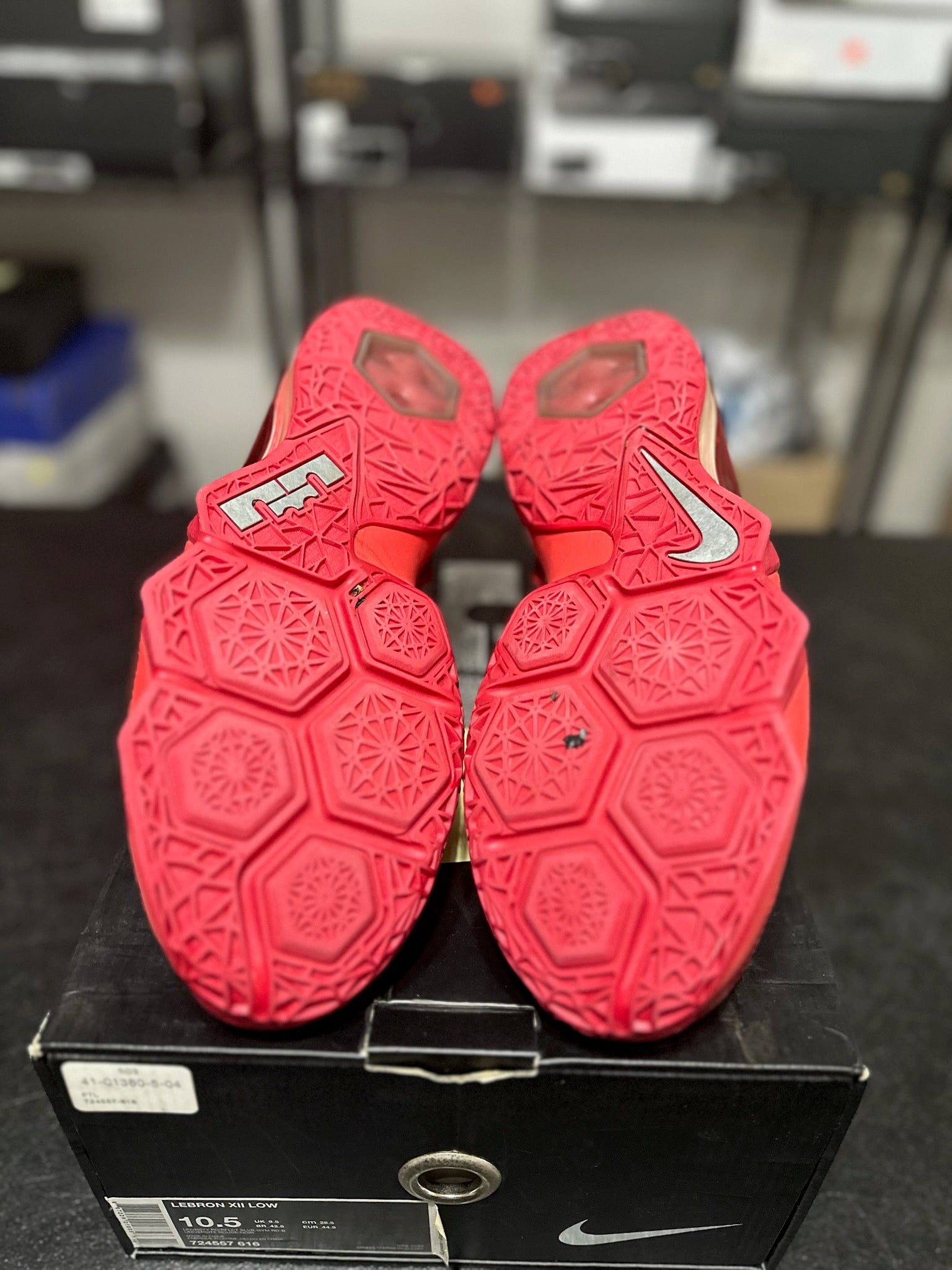 Size 10.5 - LeBron 12 Low University Red