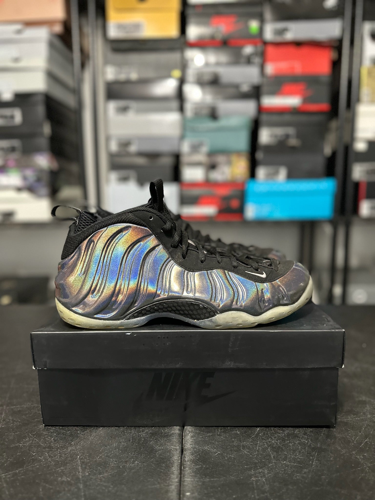 Size 13 - Foamposite 1 Hologram