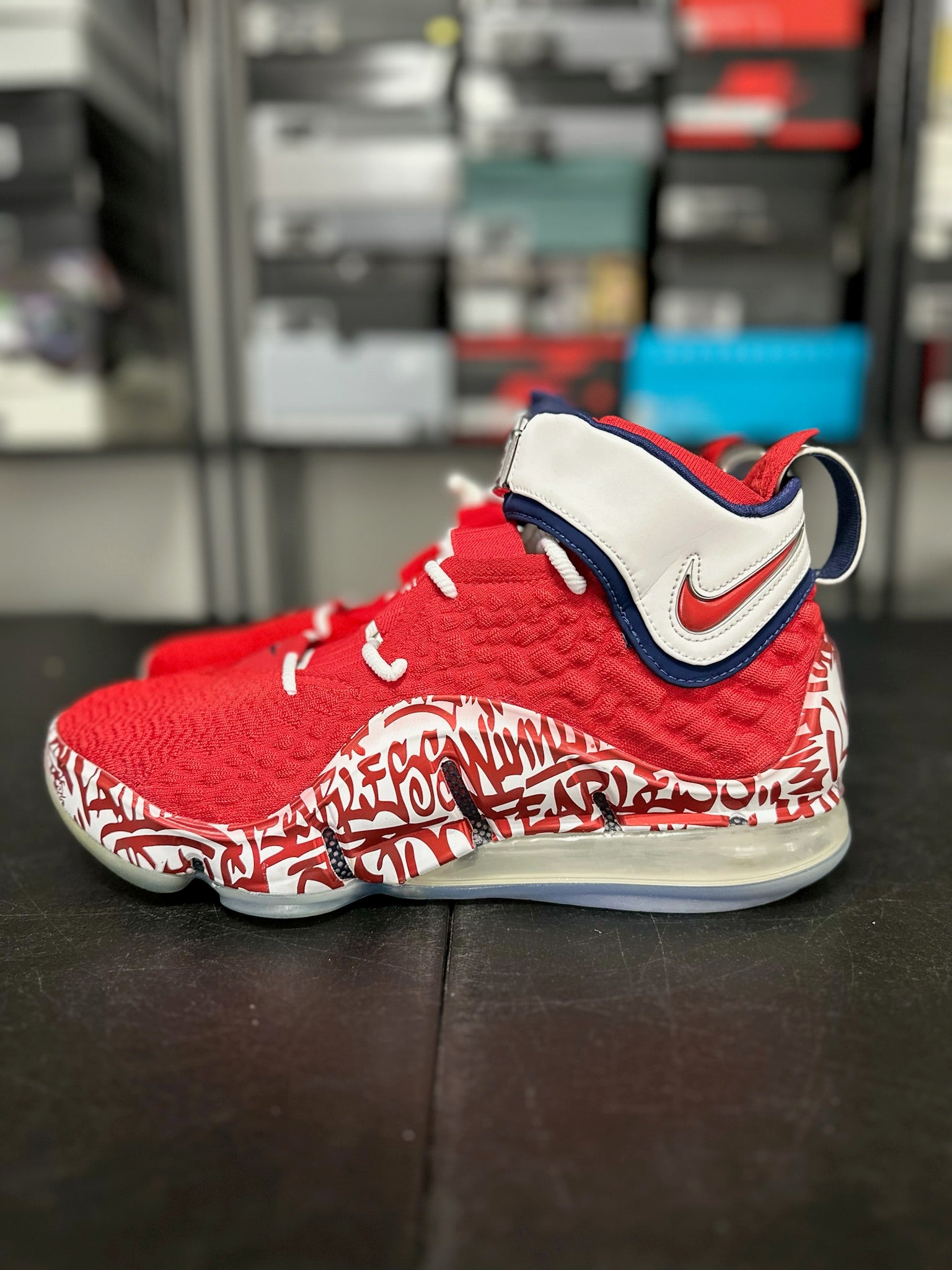 Size 11 - LeBron 17 Graffiti Remix Red