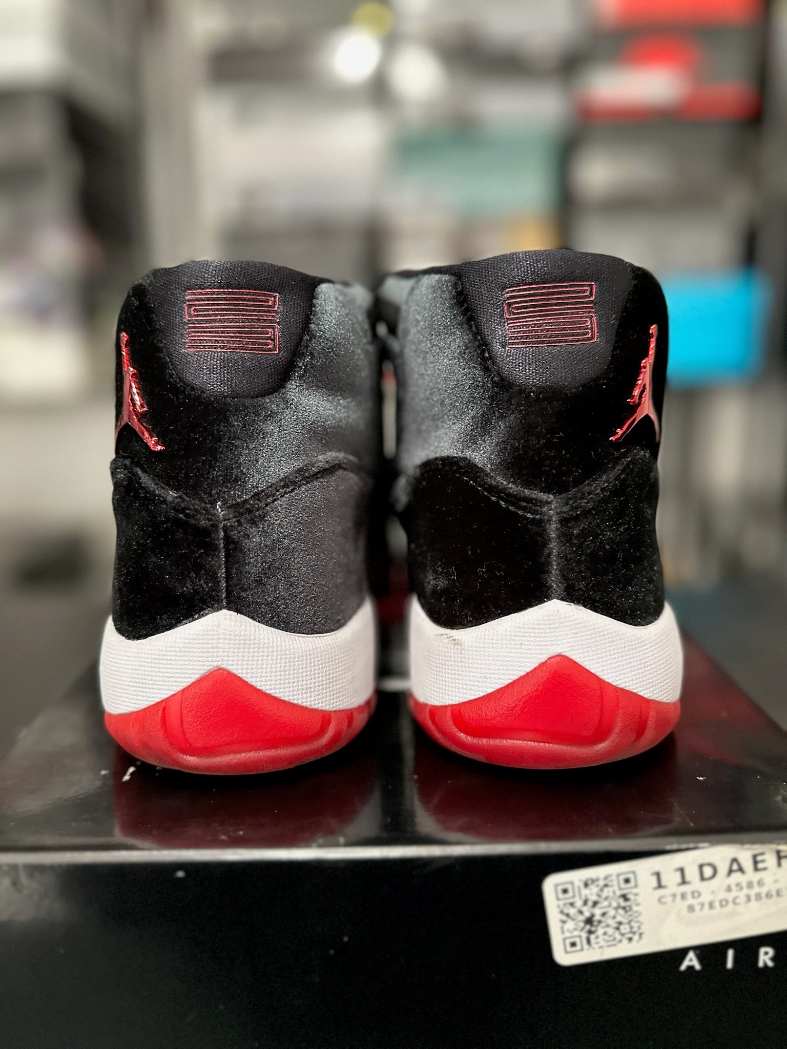 Size 9 - (10.5W) J11 Bred Velvet