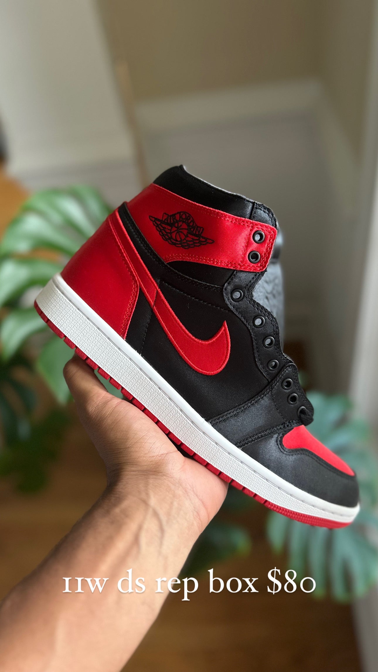 Size 9.5 - (11W) J1 satin bred Ds