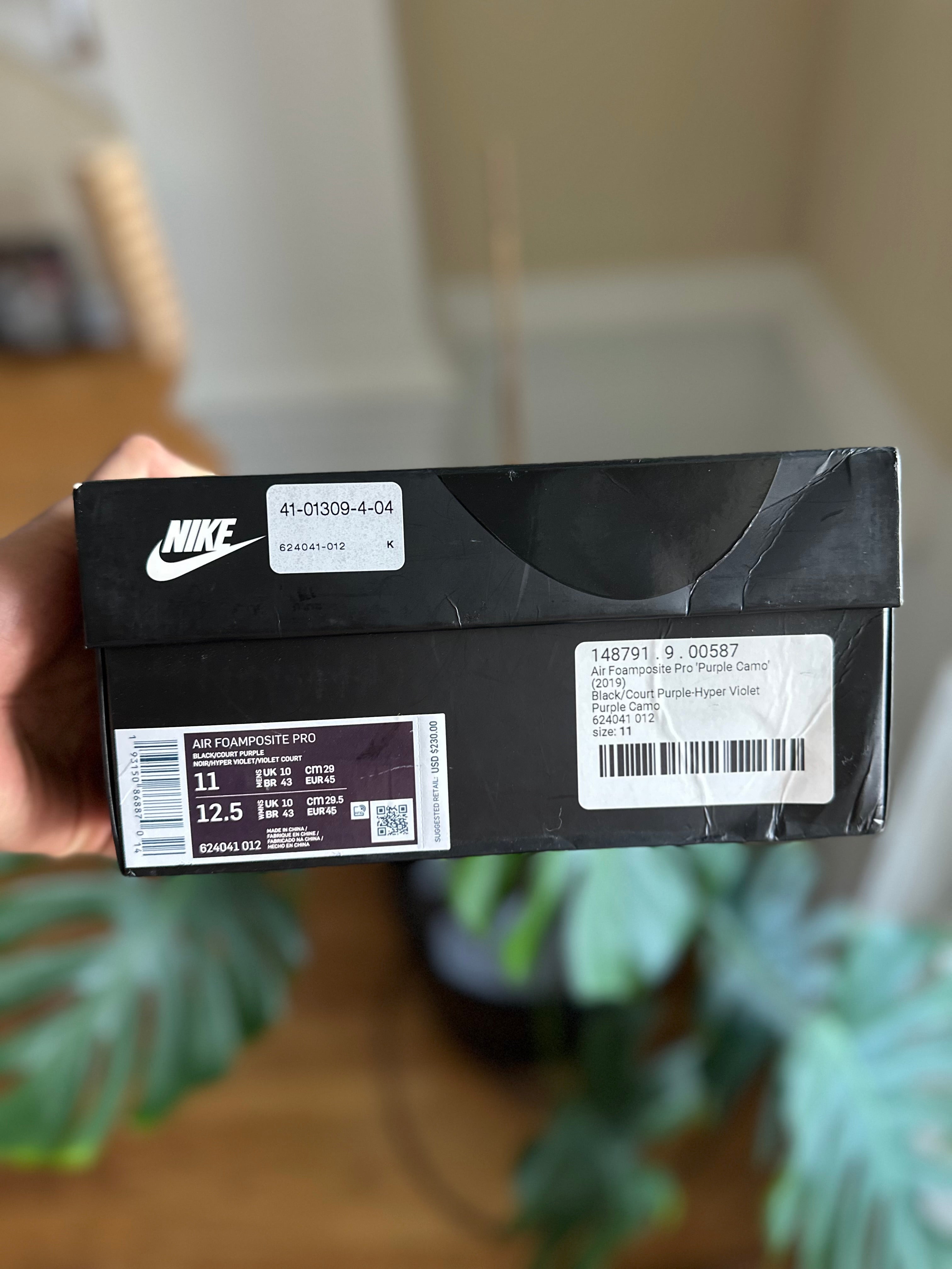 Size 11 - Air foamposite pro purple camo