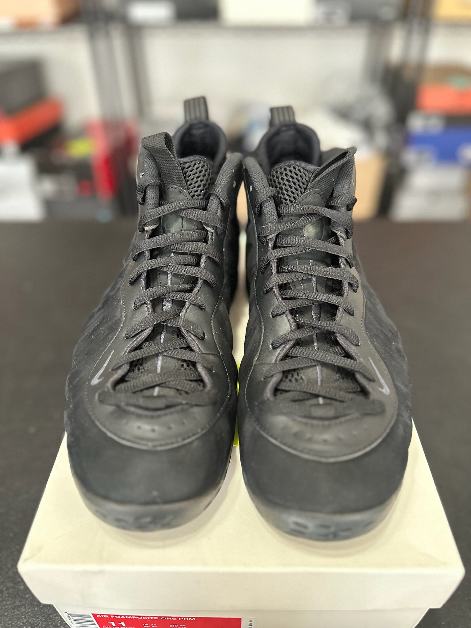 Size 11 - Foamposite 1 Black Suede