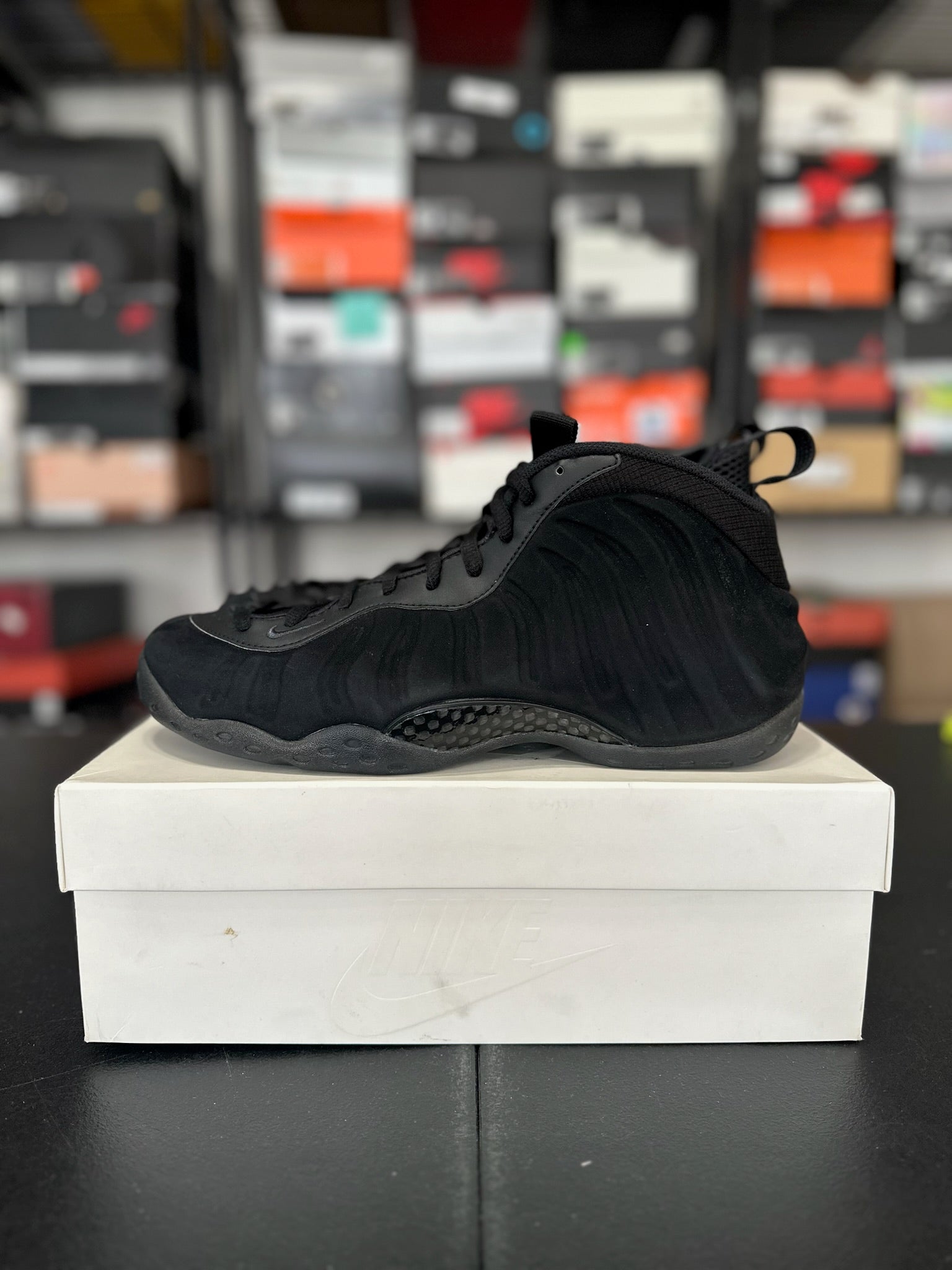 Size 11 - Foamposite 1 Black Suede