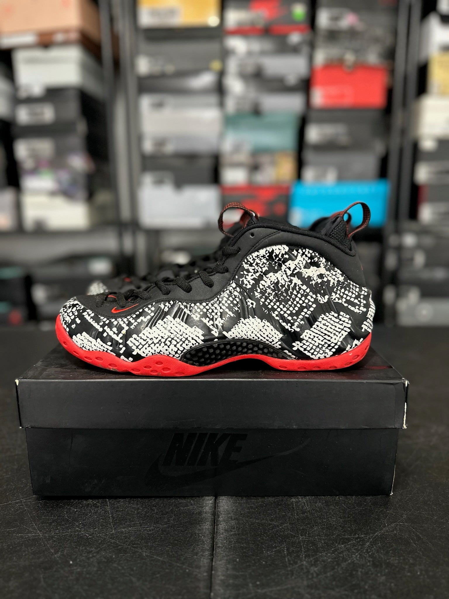 Size 10.5 - Foamposite 1 Albino Snakeskin