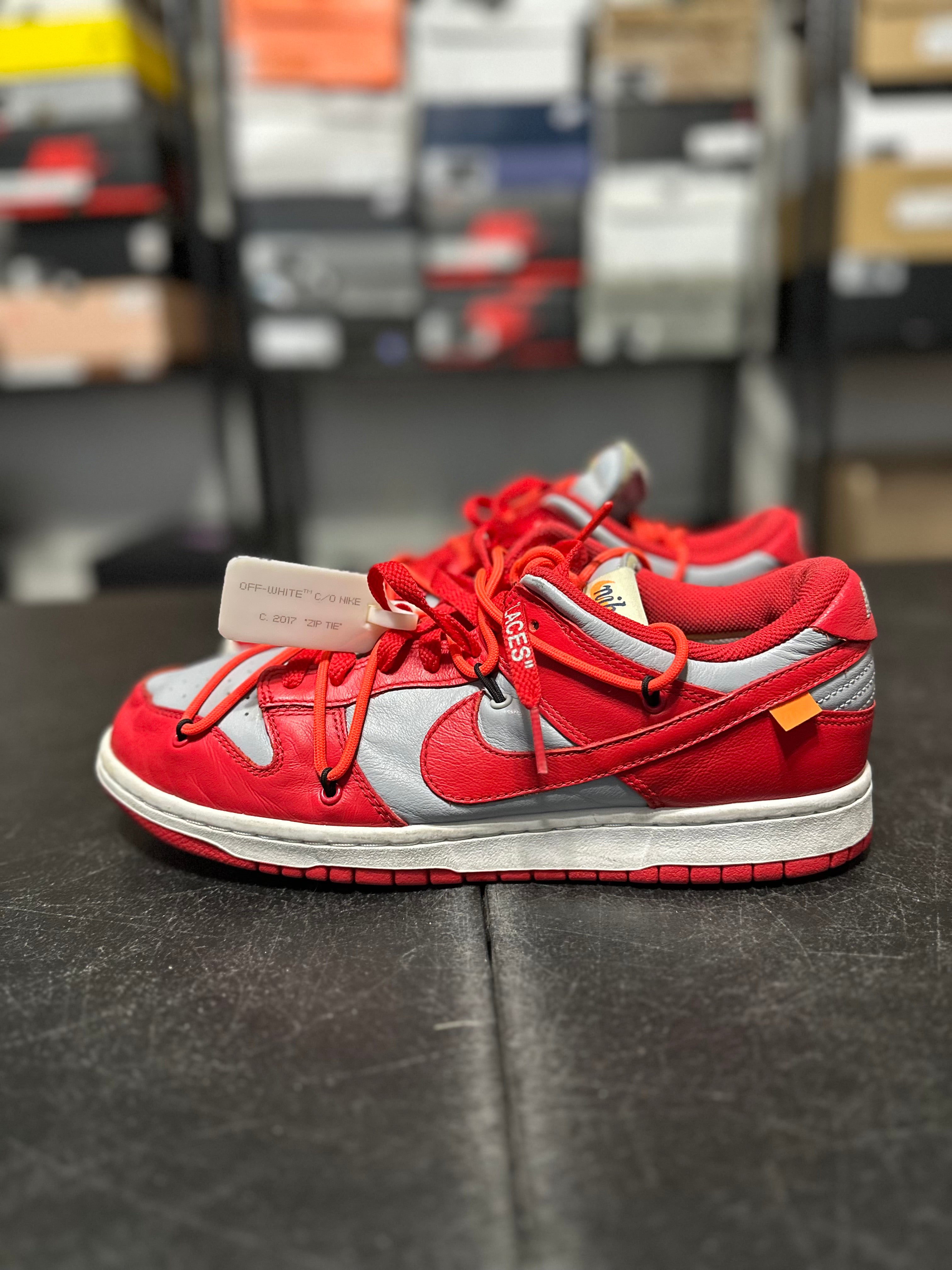 Size 10 - Dunk low off white university red