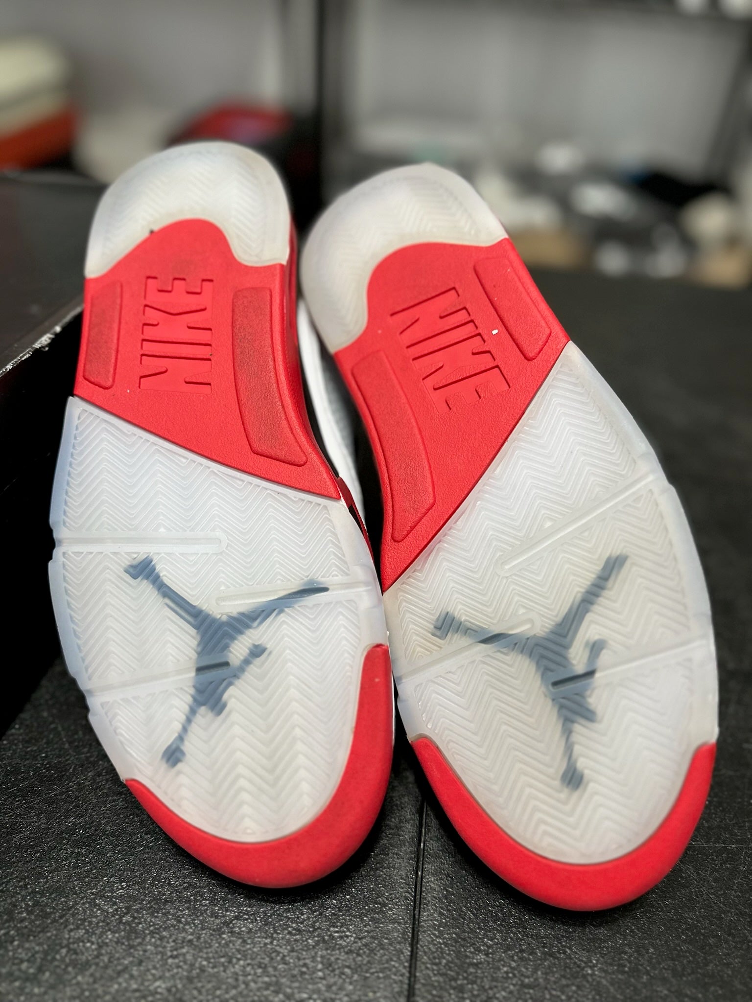 Size 11 - J5 Fire Red Black Tongue