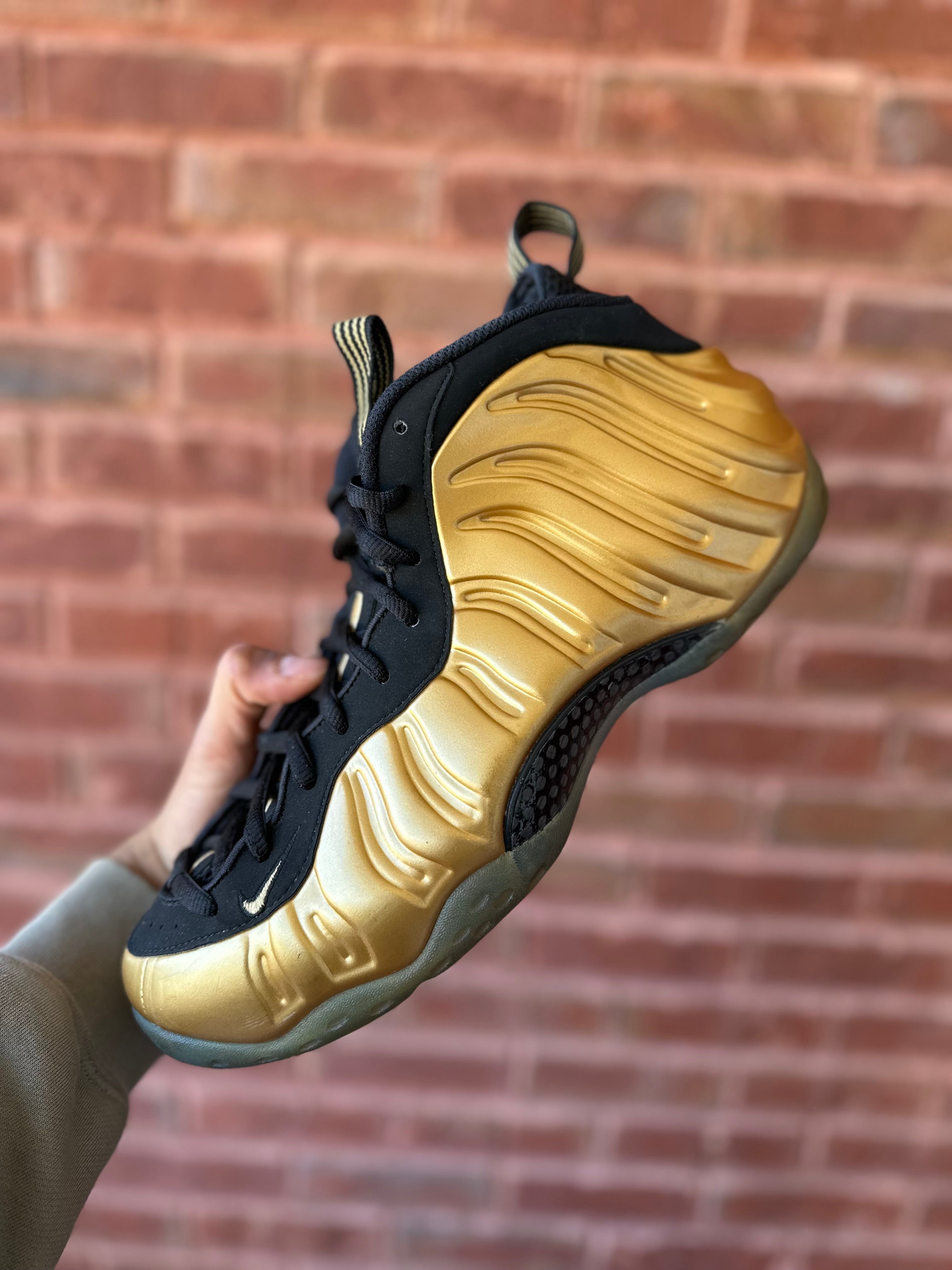 Size 12 -air foamposite one gold