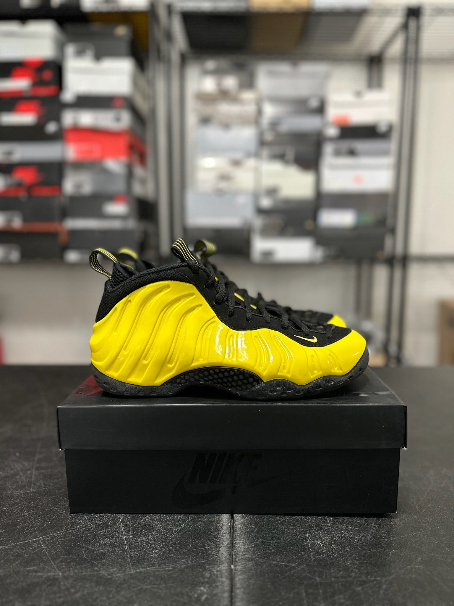 Size 10.5 - Foamposite 1 Wu-Tang Optic Yellow